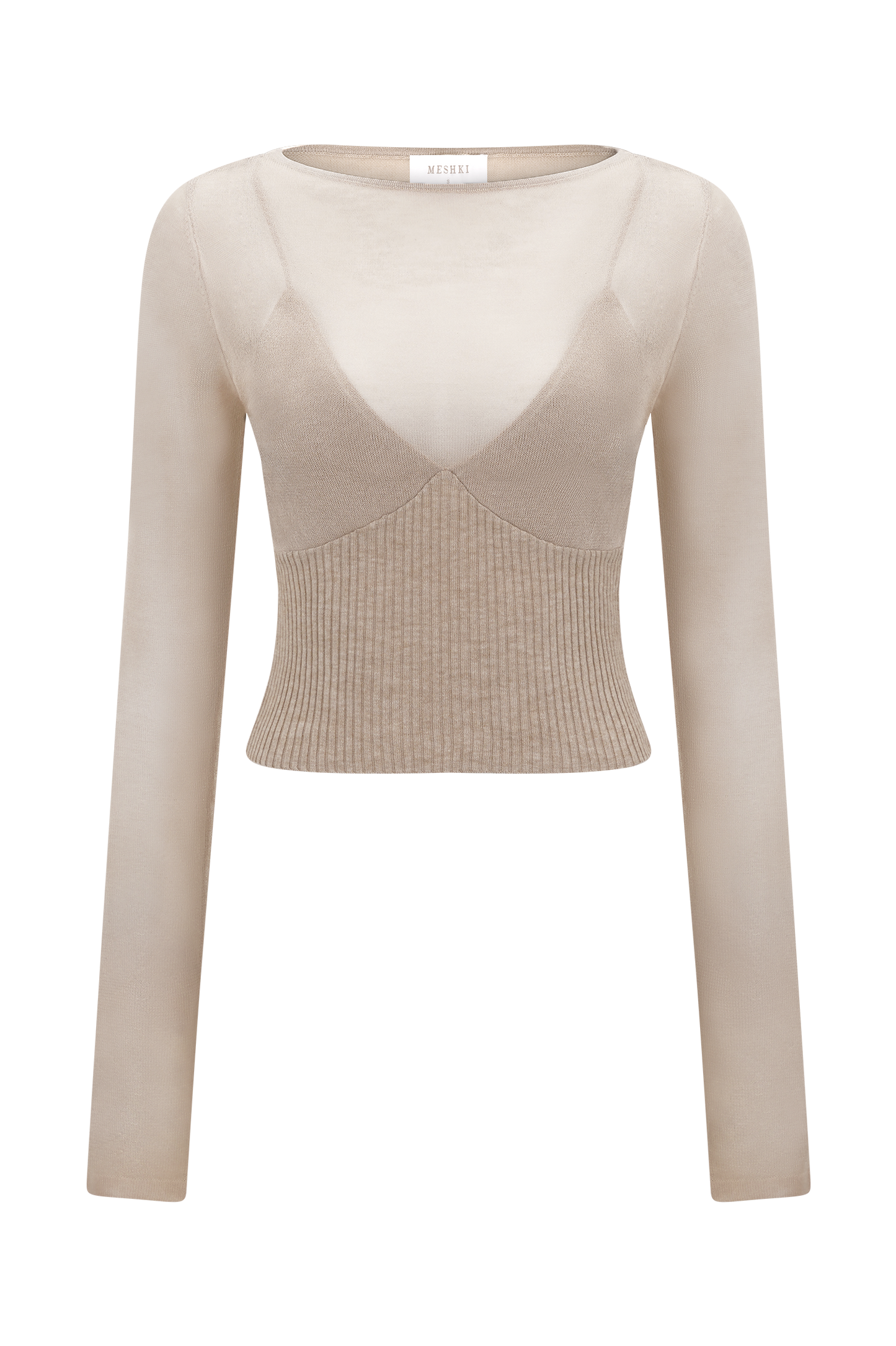 Brionee Silk Blend Knit Top - Sand