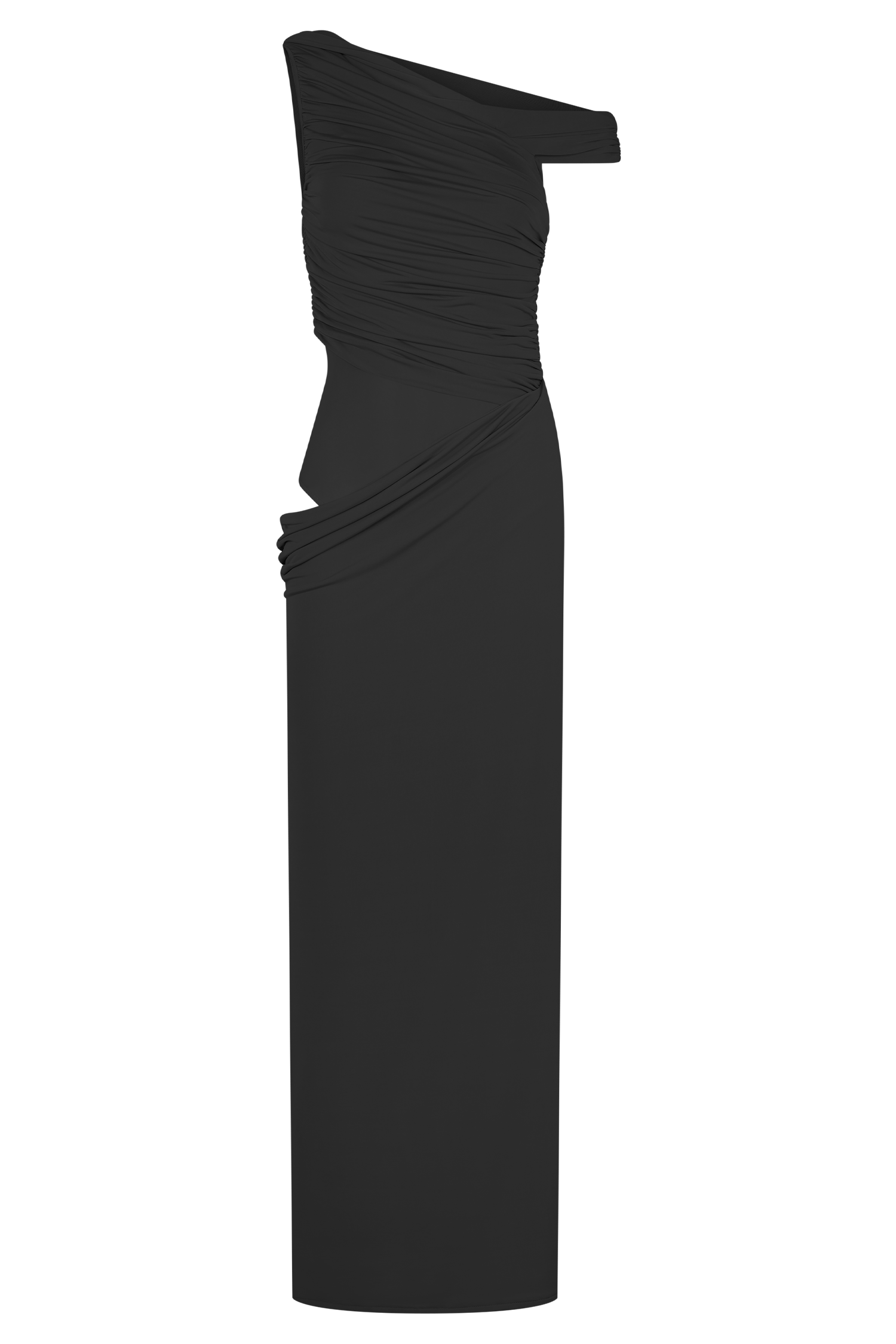 black slinky one shoulder dress Asher Slinky One Shoulder Maxi Dress / Black | MESHKI