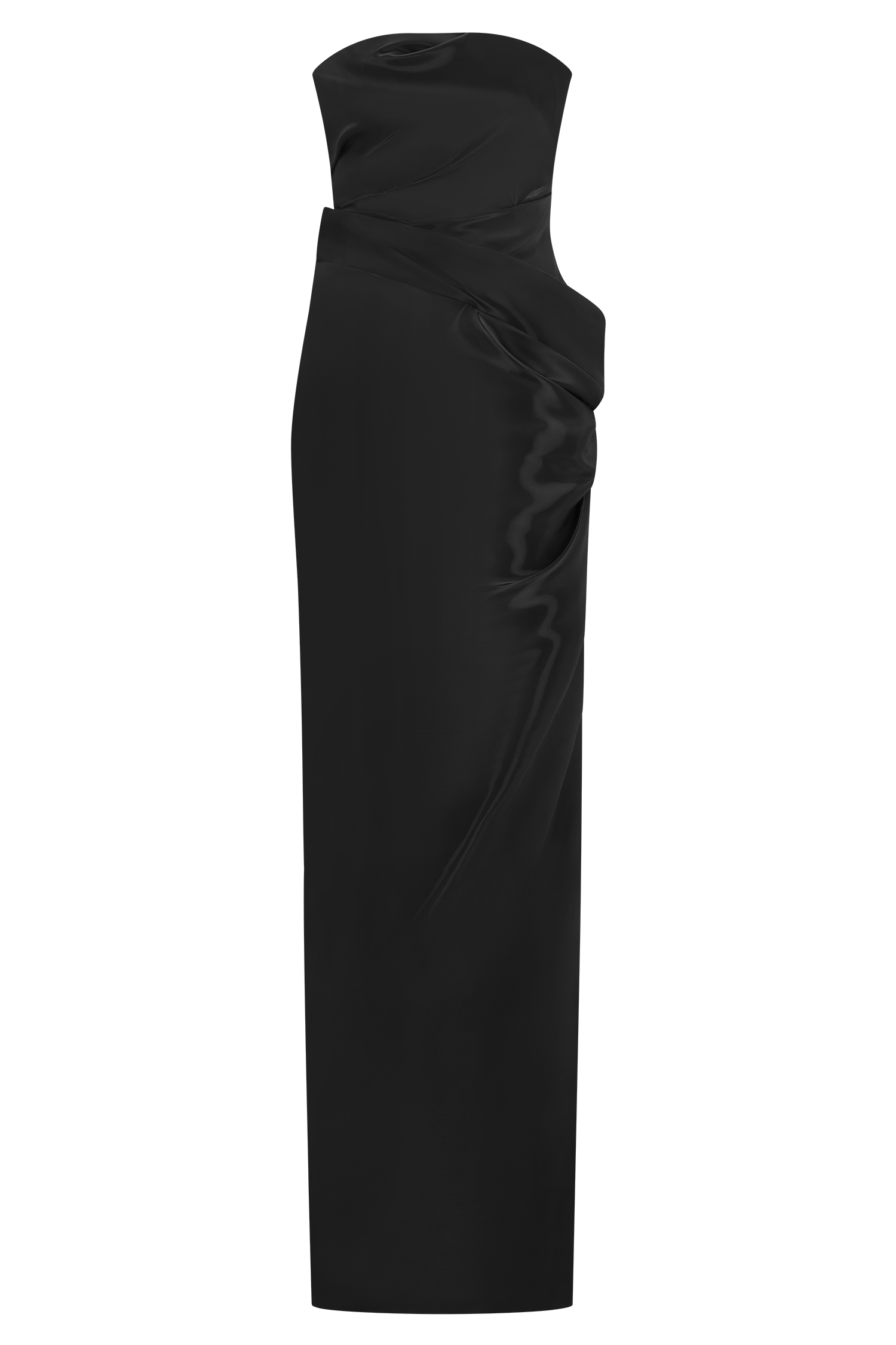 Calliope Strapless Organza Maxi Dress - Black #8