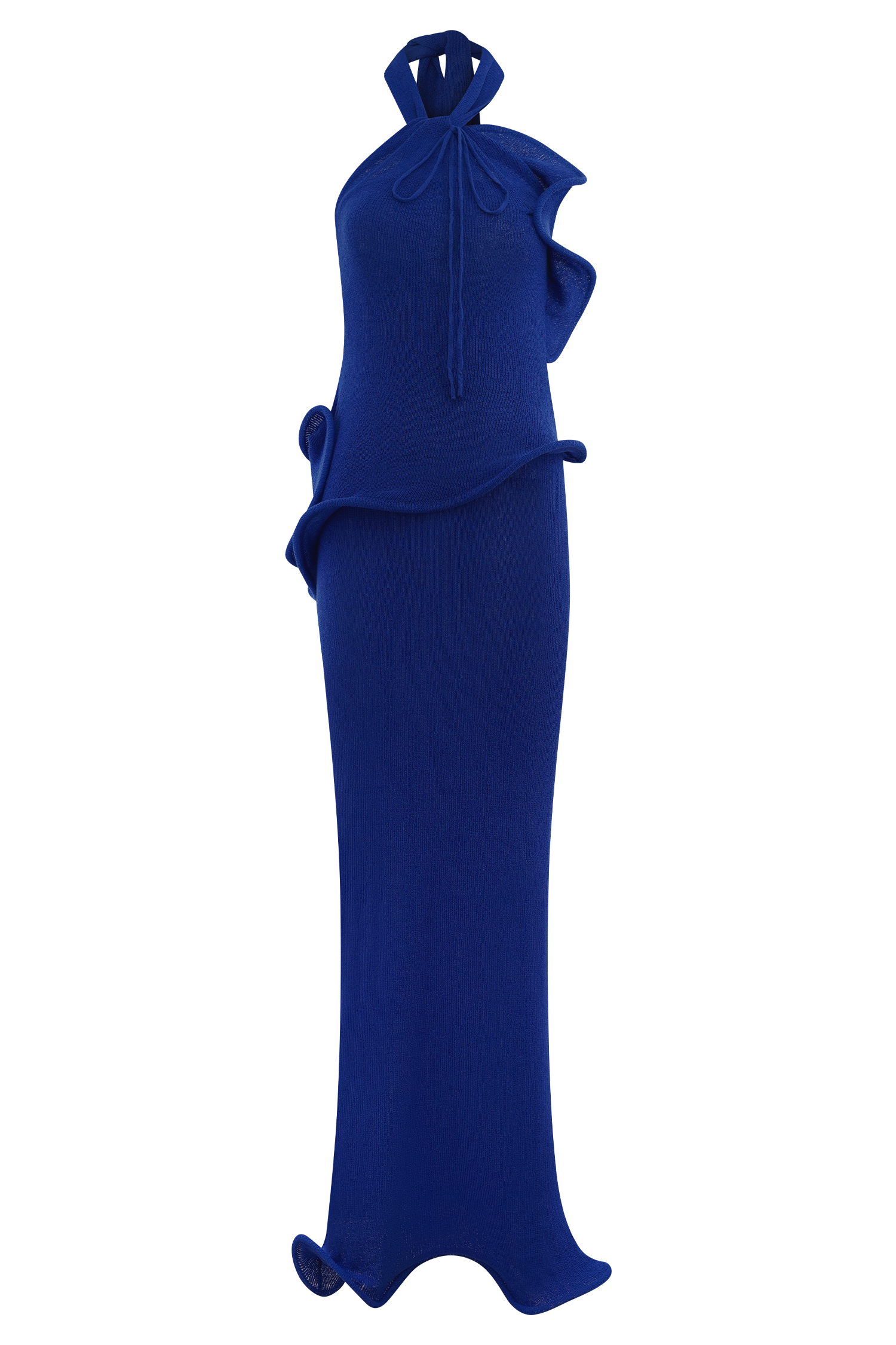 Caprice Halter Knit Maxi Dress - Cobalt | MESHKI US Caprice Halter Knit Maxi Dress - Cobalt | MESHKI US