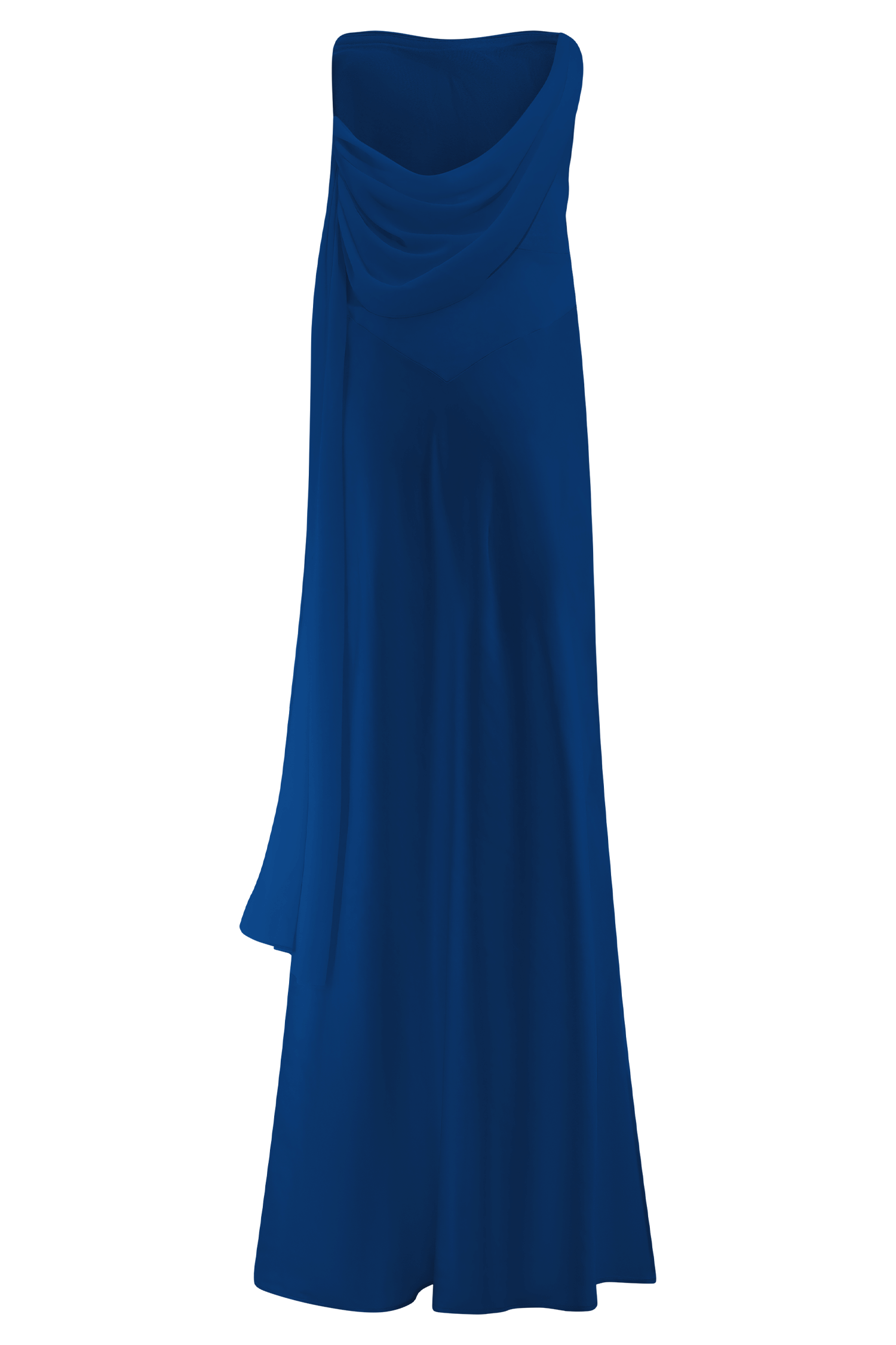 Carah Satin And Chiffon Maxi Dress - Cobalt | MESHKI US Carah Satin And Chiffon Maxi Dress - Cobalt | MESHKI US