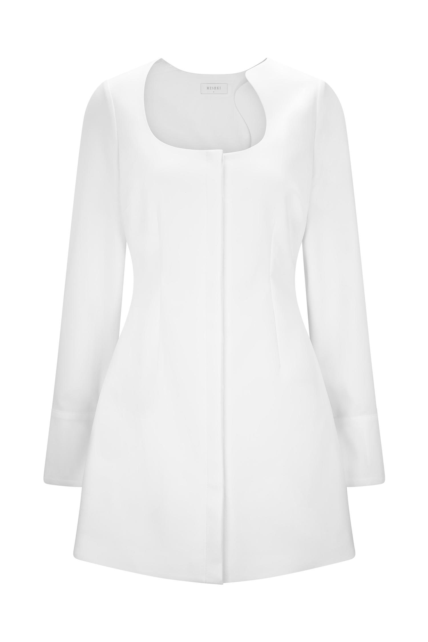 Carina Peplum Cotton Shirt Dress - White | MESHKI US Carina Peplum Cotton Shirt Dress - White | MESHKI US