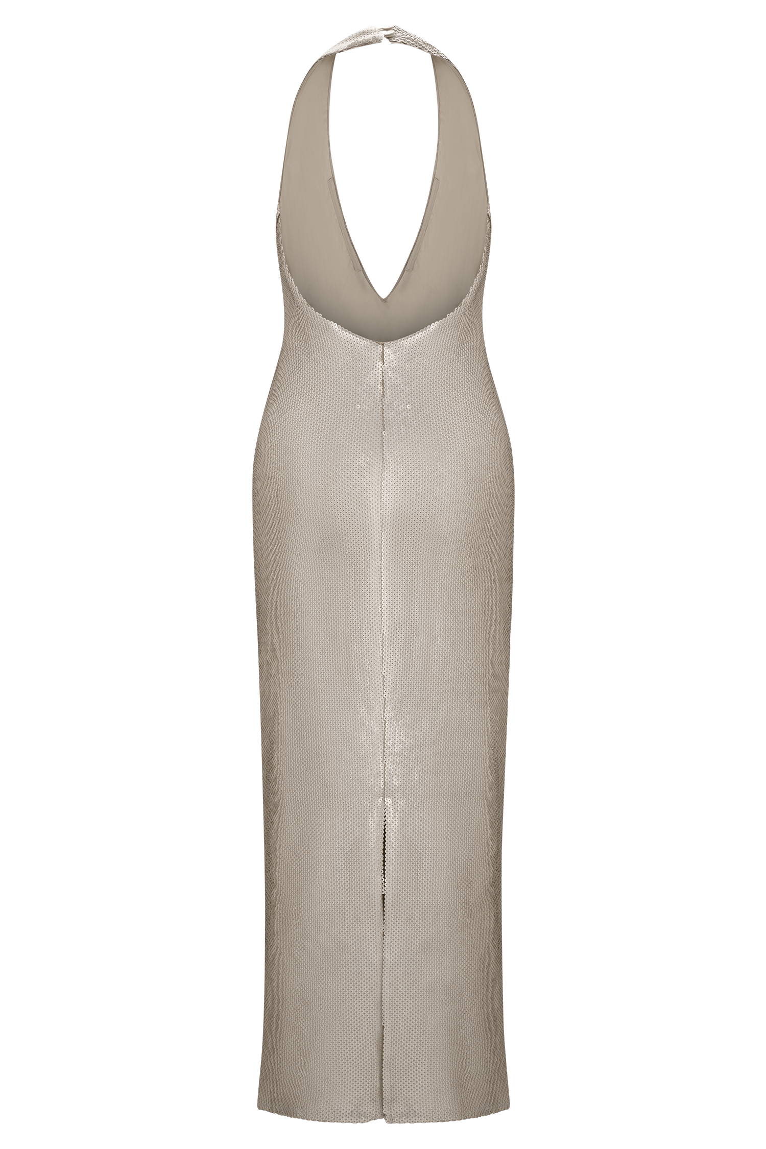 Carnation Sequin Halter Midi Dress - Gold #6