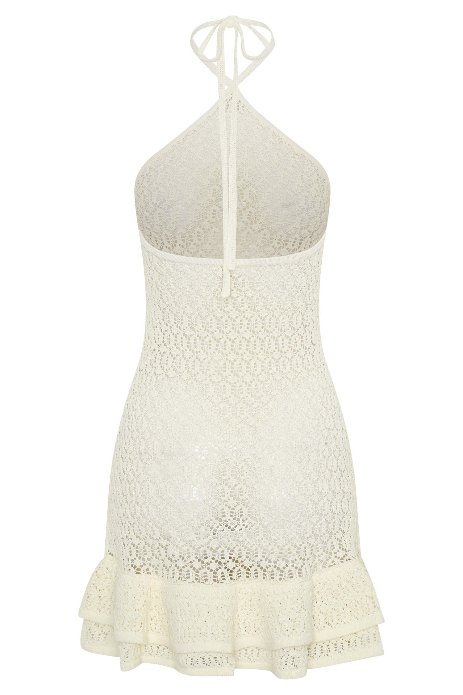 Carrisa Crochet Knit Mini Dress - White | MESHKI US Carrisa Crochet Knit Mini Dress - White | MESHKI US