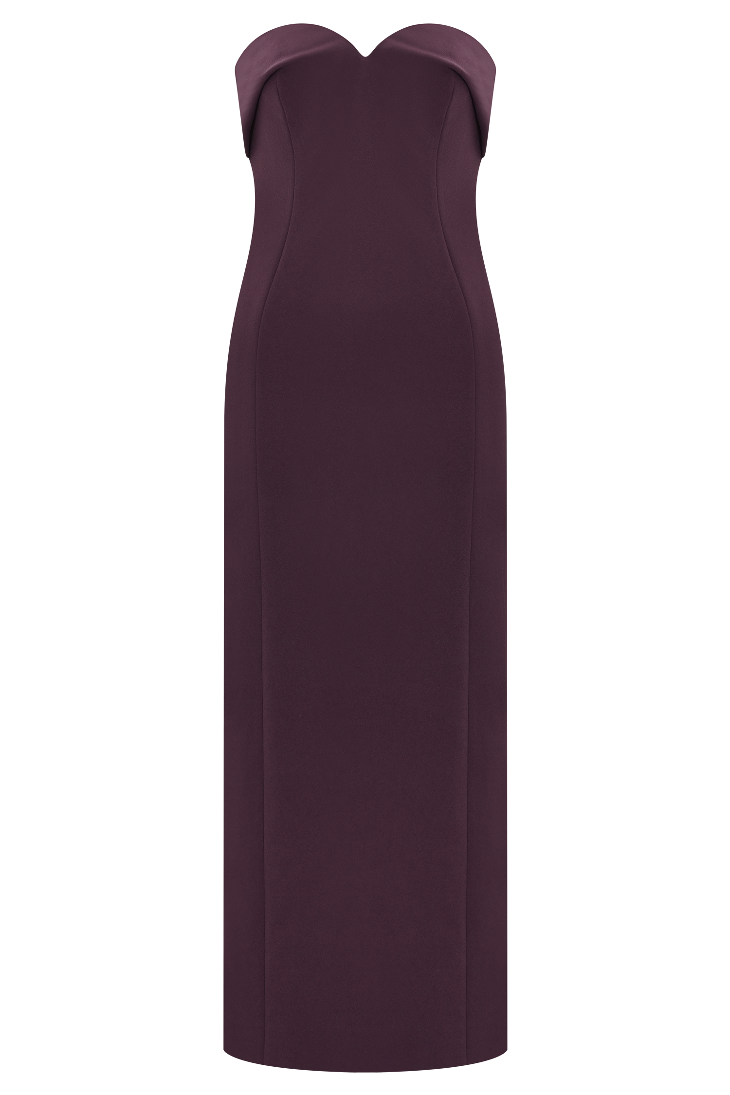Cary Folded Strapless Crepe Midi Dress - Wine #6