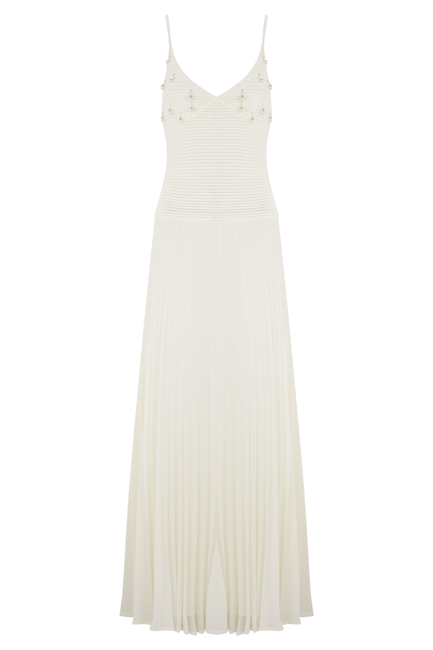Catherine Crochet Pearl Maxi Dress - White | MESHKI US Catherine Crochet Pearl Maxi Dress - White | MESHKI US