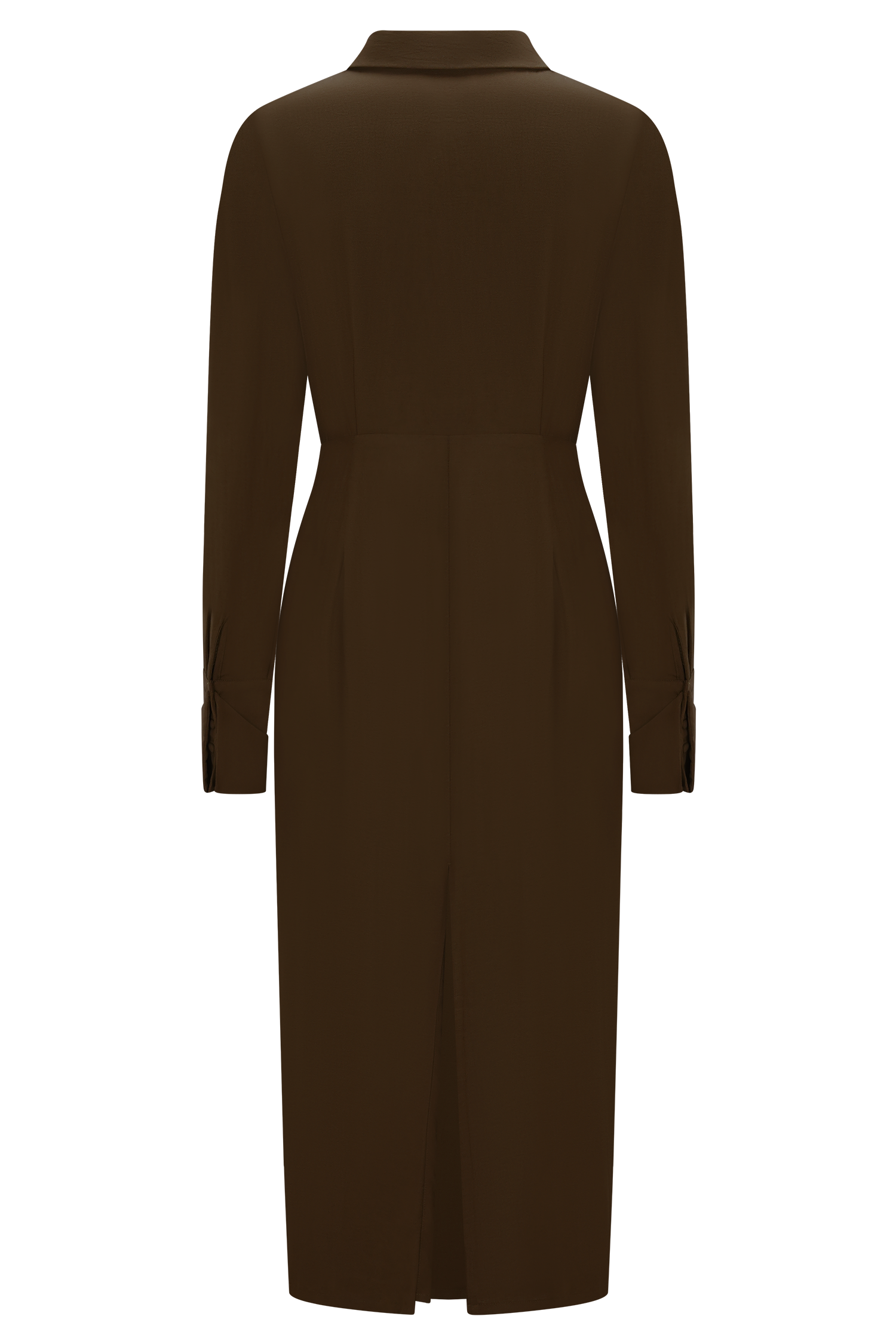 Cecilie Cut Out Shirt Midi Dress - Dark Chocolate | MESHKI US Cecilie Cut Out Shirt Midi Dress - Dark Chocolate | MESHKI US