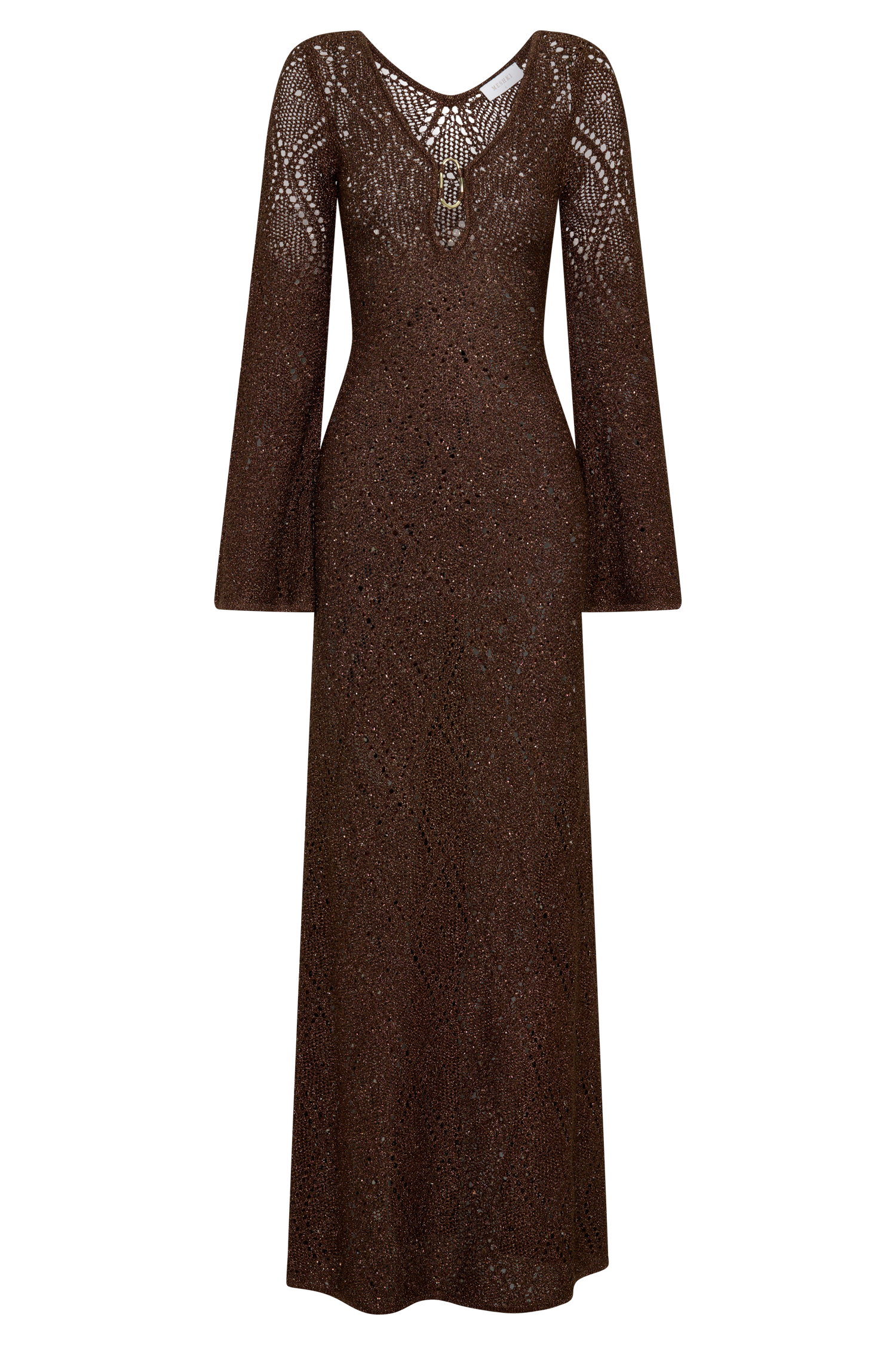 Chelsea Lurex Crochet Maxi Dress - Bronze | MESHKI US Chelsea Lurex Crochet Maxi Dress - Bronze | MESHKI US