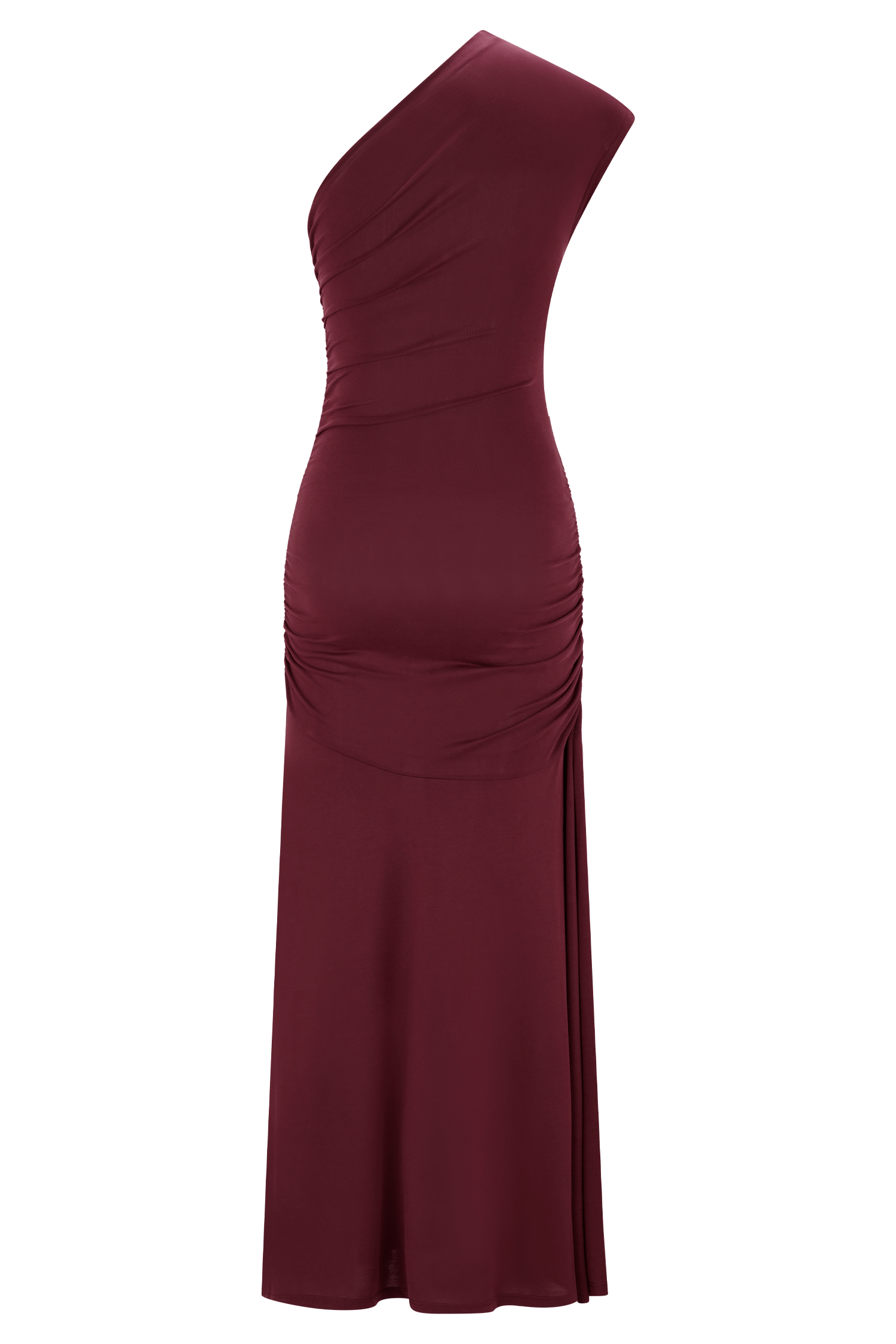 Chloe Peached Jersey One Shoulder Midi Dress - Mahogany #7