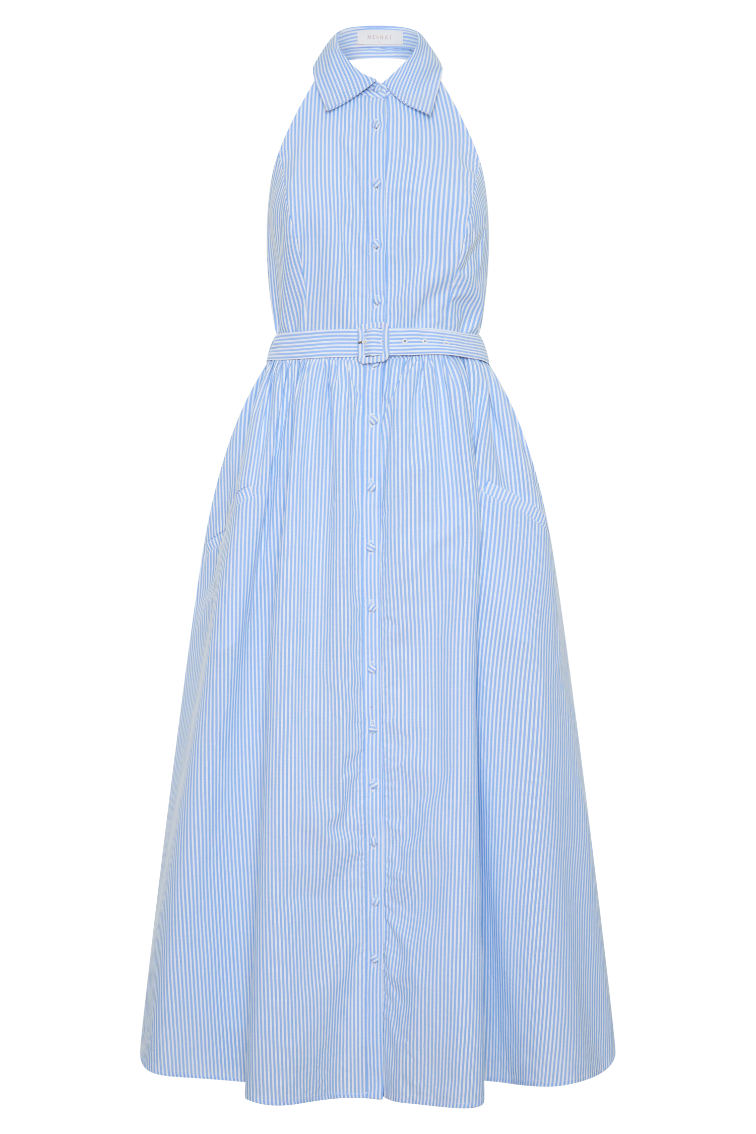 collared blue dress Blue Collar Button Button Midi Dress & Reviews - Blue - Dresses