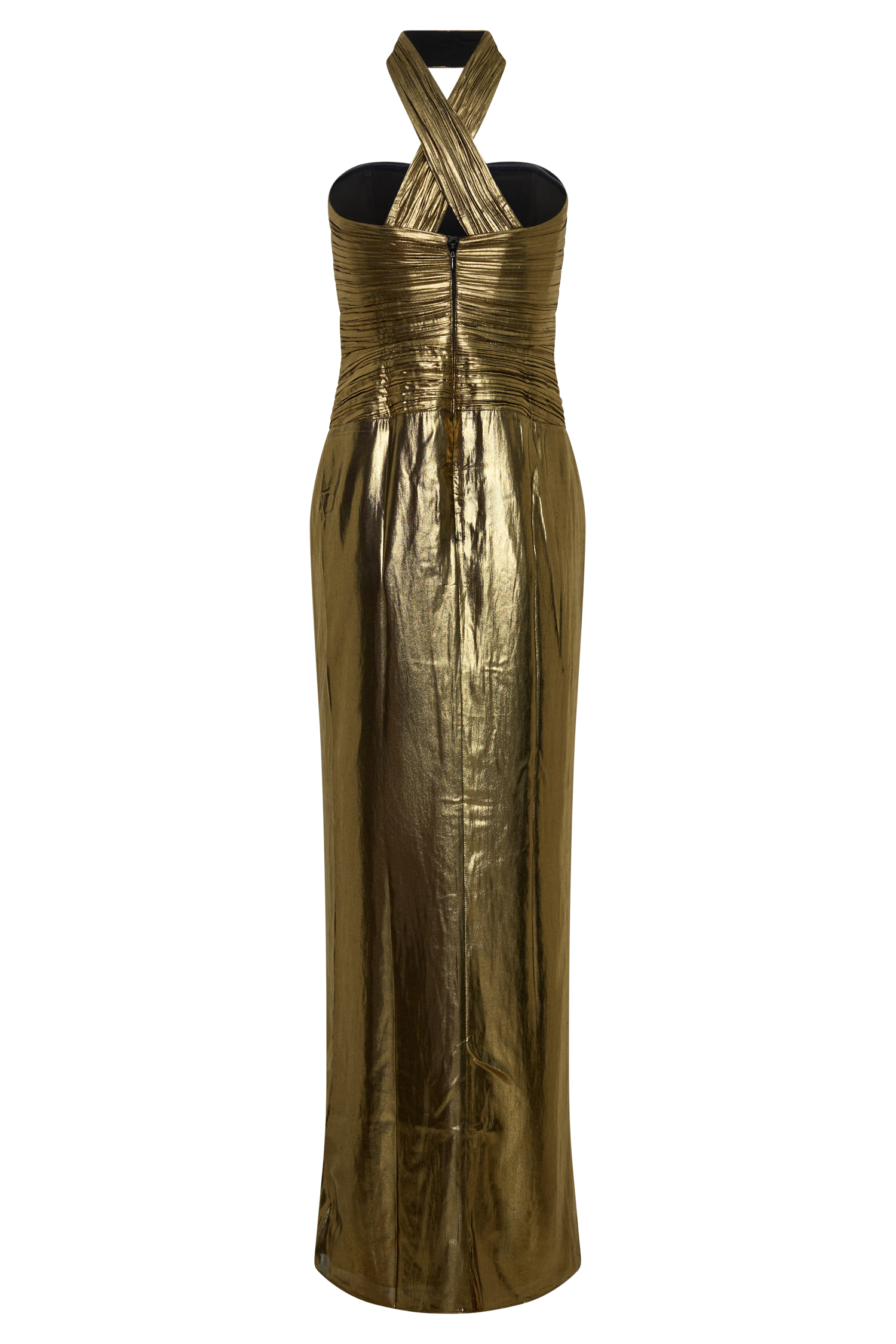 Clemence Plisse Maxi Dress / Gold | MESHKI