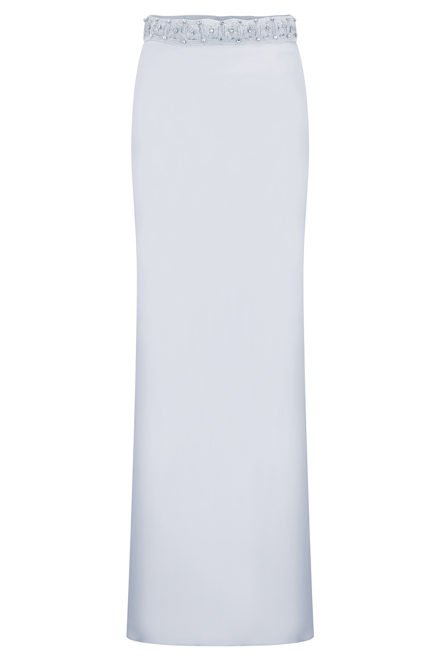 Clementine Chiffon Hand Beaded Maxi Skirt - Pale Blue