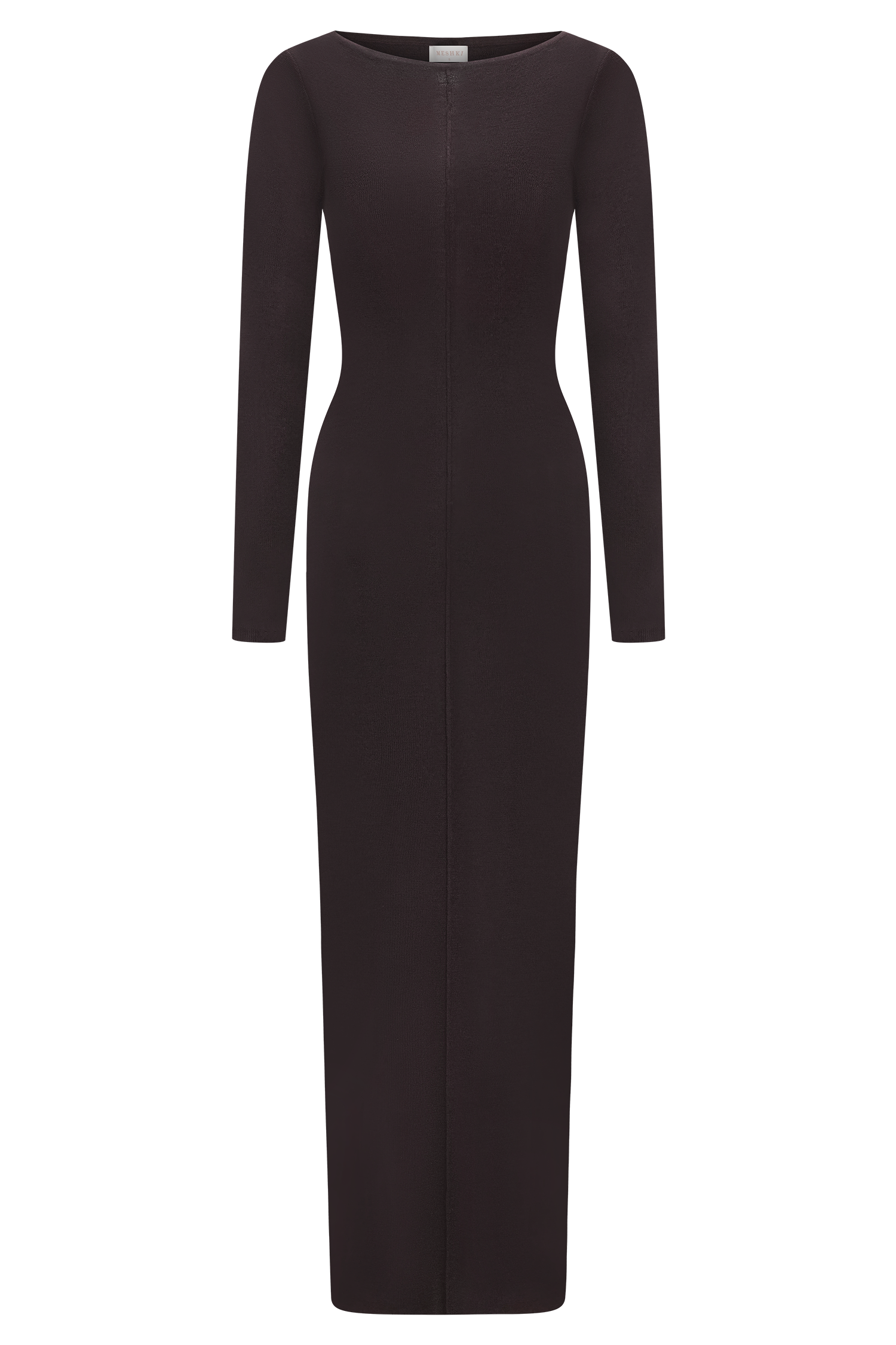 Cleona Merino Wool Ribbed Long Sleeve Maxi Dress - Deep Chocolate | MESHKI US Cleona Merino Wool Ribbed Long Sleeve Maxi Dress - Deep Chocolate | MESHKI US