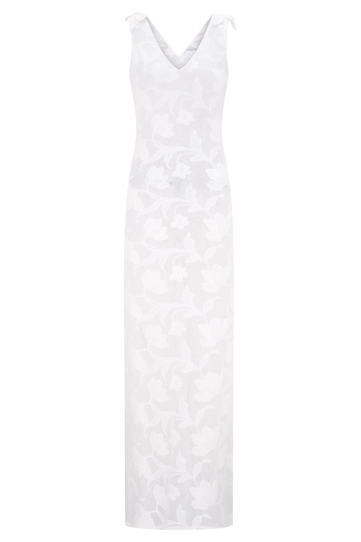 Cornelia Floral Sheer Maxi Dress / Ivory | Meshki | M Cornelia Floral Sheer Maxi Dress / Ivory | Meshki | M