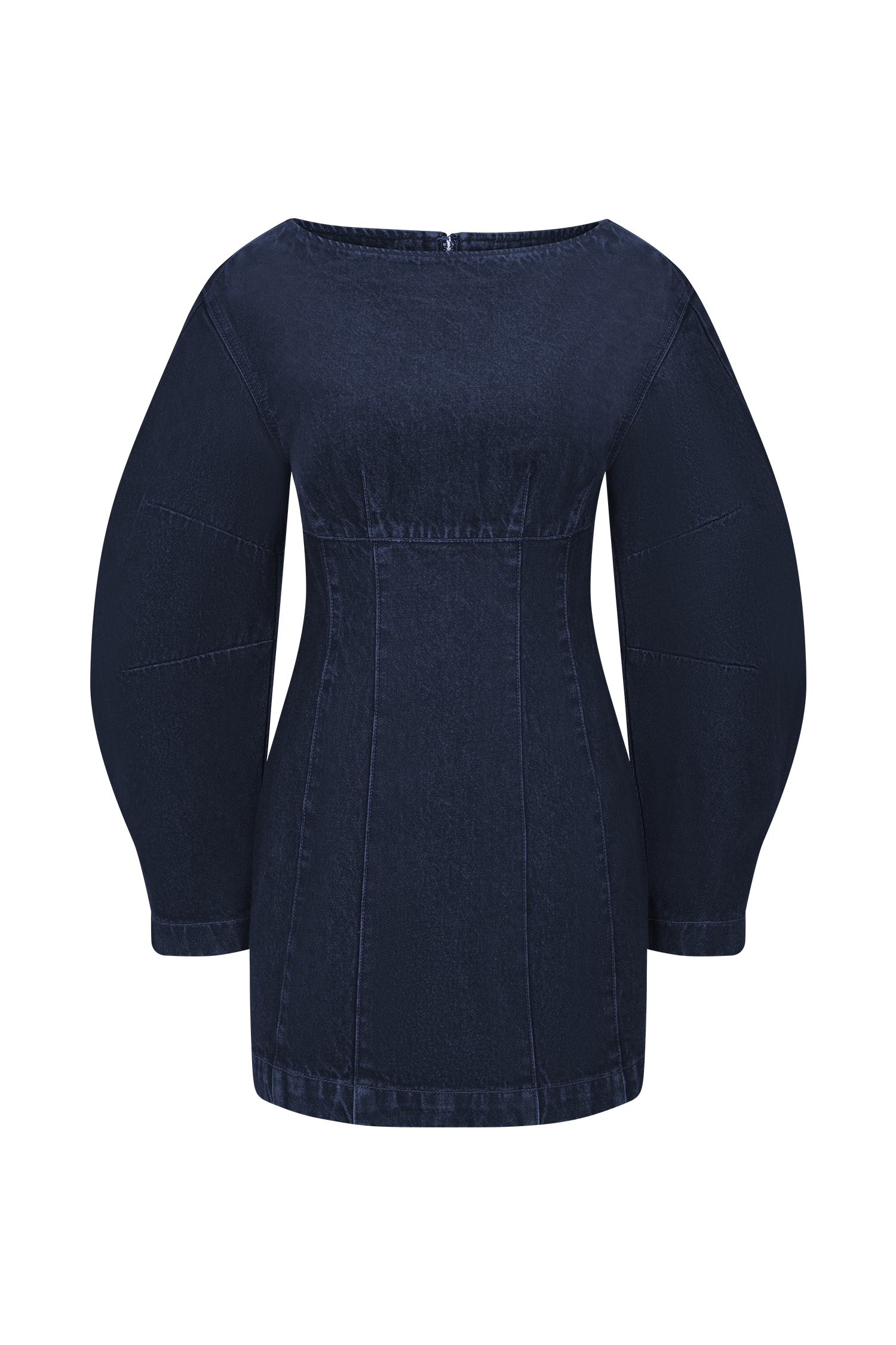 Cosmala Denim Long Sleeve Mini Dress - Indigo Blue #11