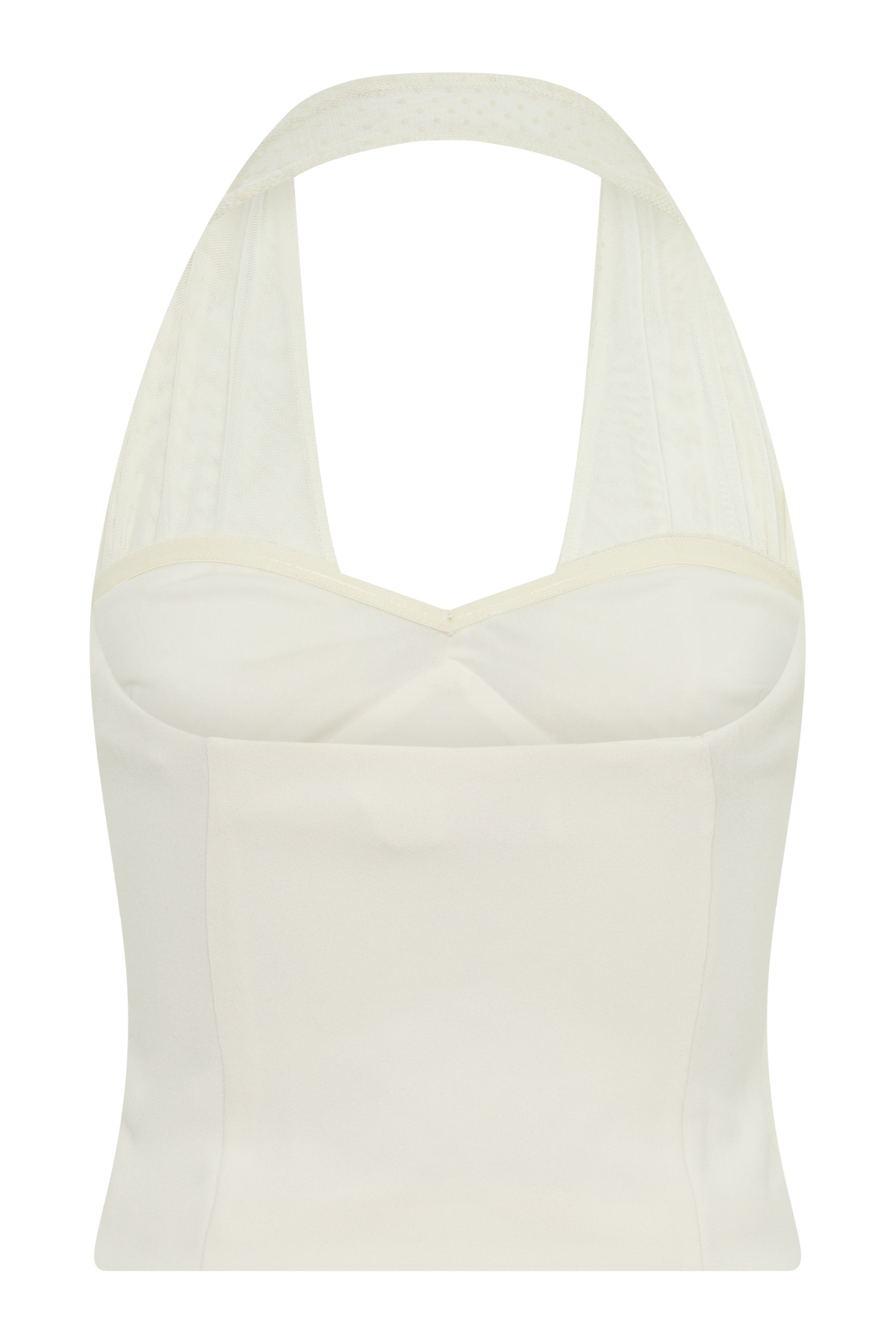 Cressida Crepe Halter Top - Ivory | MESHKI US Cressida Crepe Halter Top - Ivory | MESHKI US