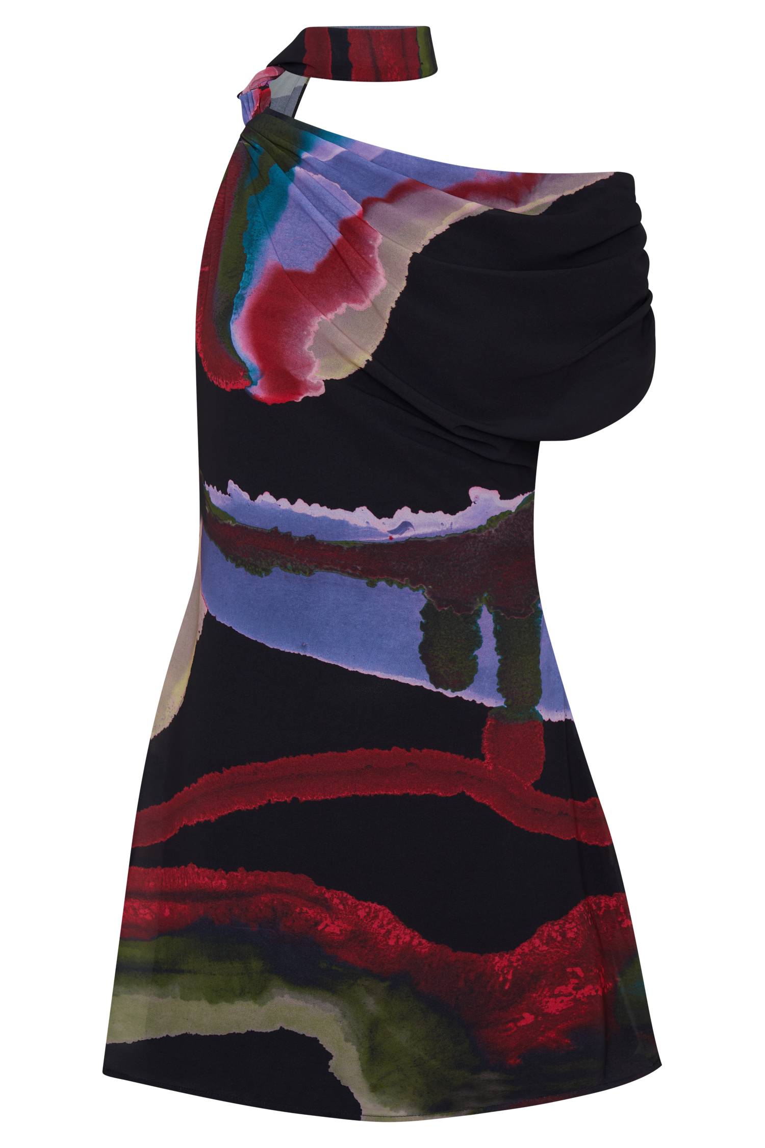 Daisie Chiffon Mini Dress - Multi Fluid Reverie Print #11