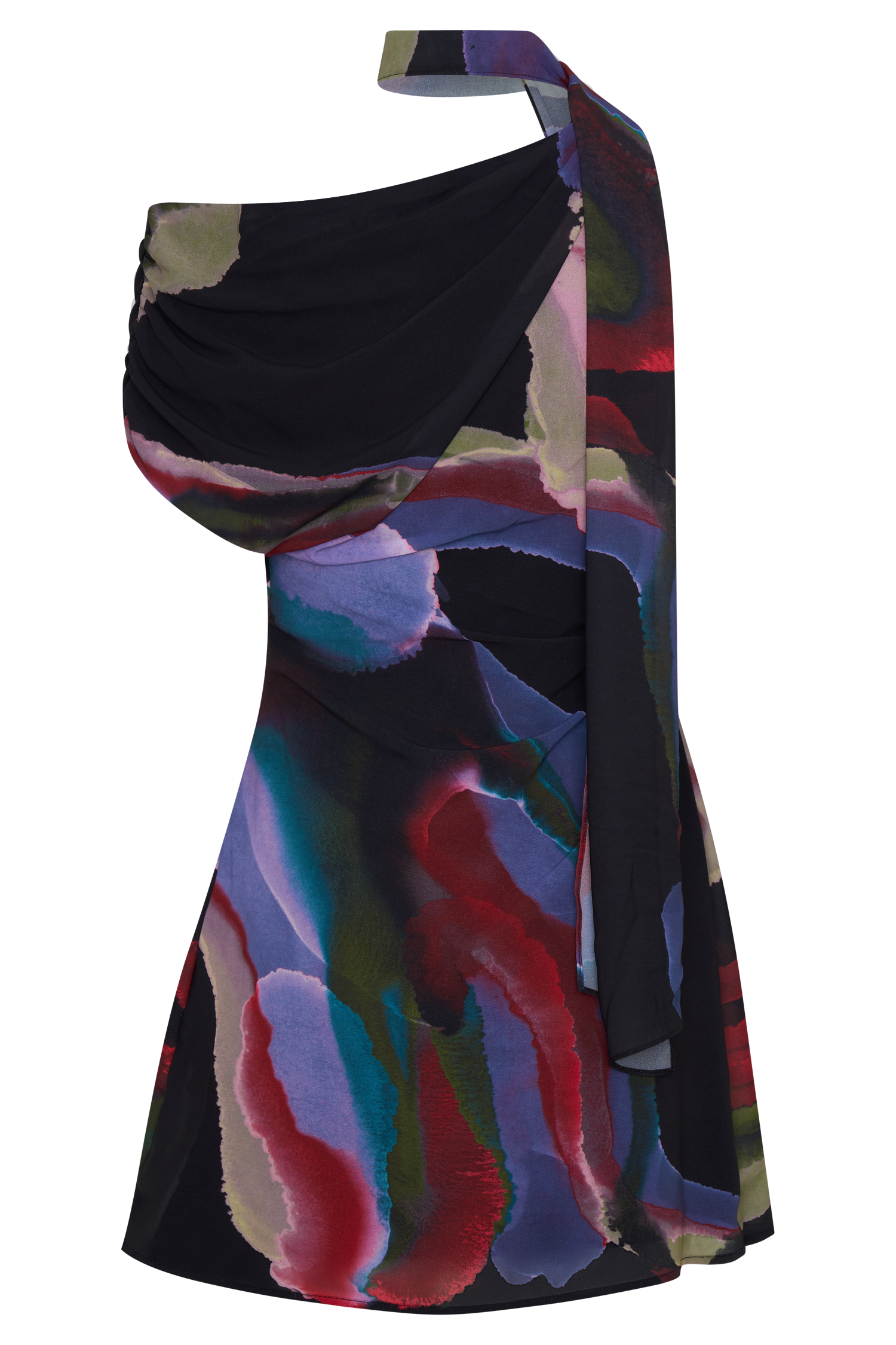 Daisie Chiffon Mini Dress - Multi Fluid Reverie Print #10