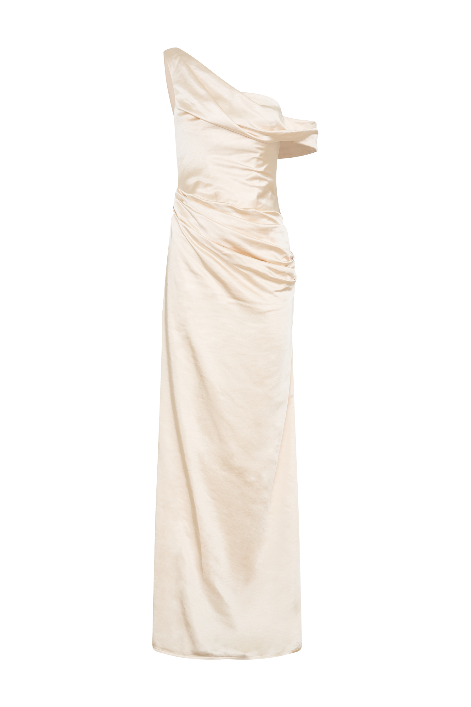 Dalia Off Shoulder Satin Maxi Dress / Blush Gold | Meshki | L Dalia Off Shoulder Satin Maxi Dress / Blush Gold | Meshki | L