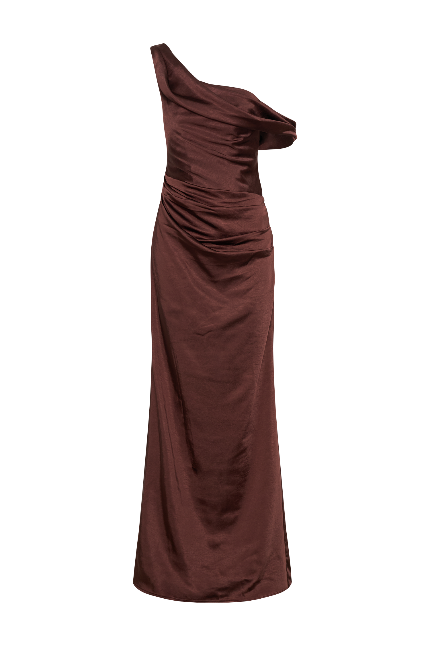 Dalia Off Shoulder Satin Maxi Dress / Dark Chocolate | Meshki | Xs Dalia Off Shoulder Satin Maxi Dress / Dark Chocolate | Meshki | Xs