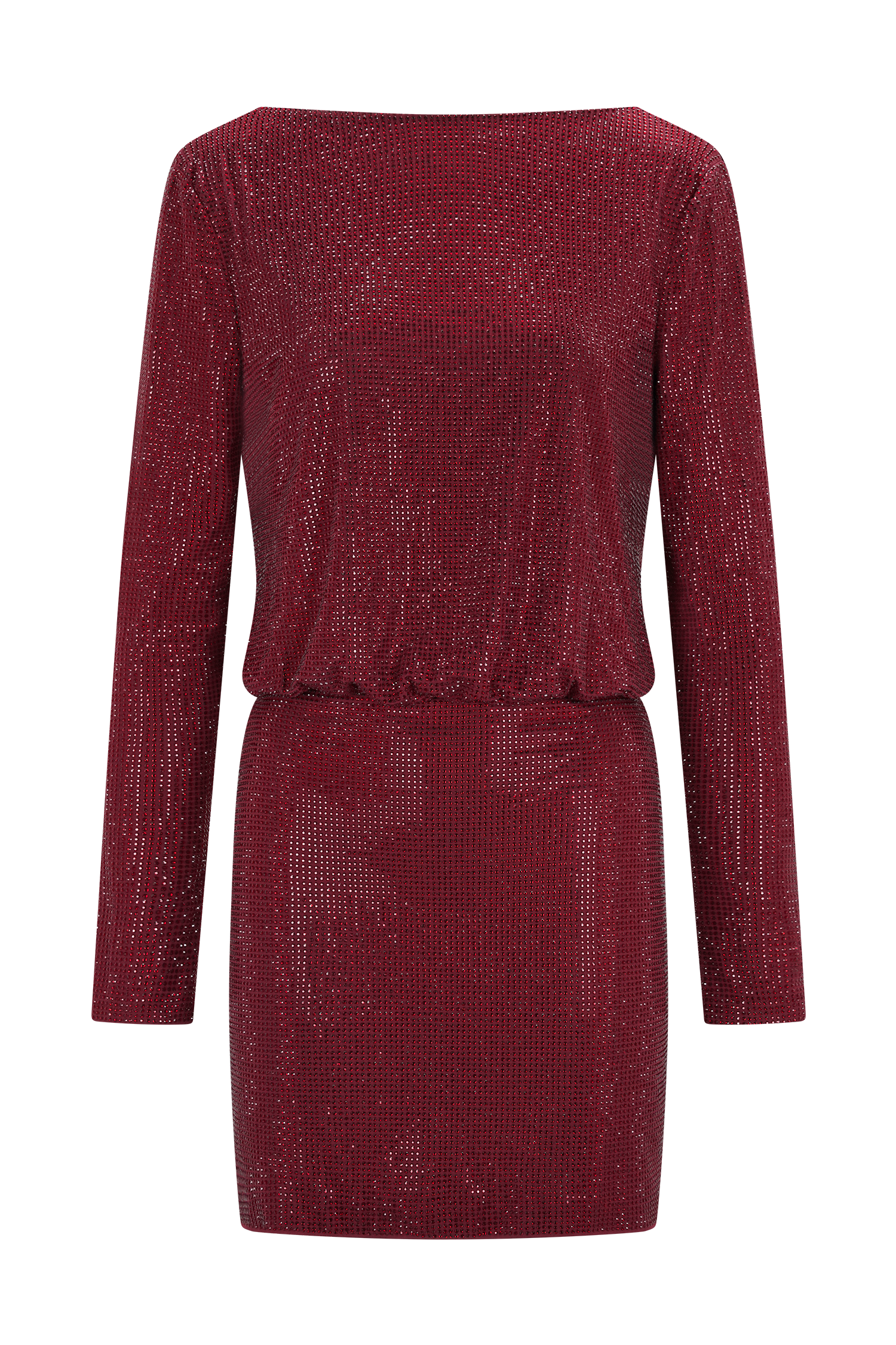 disco ball embellished mini dress wine Darius Diamante Cowl Mini Dress - Wine