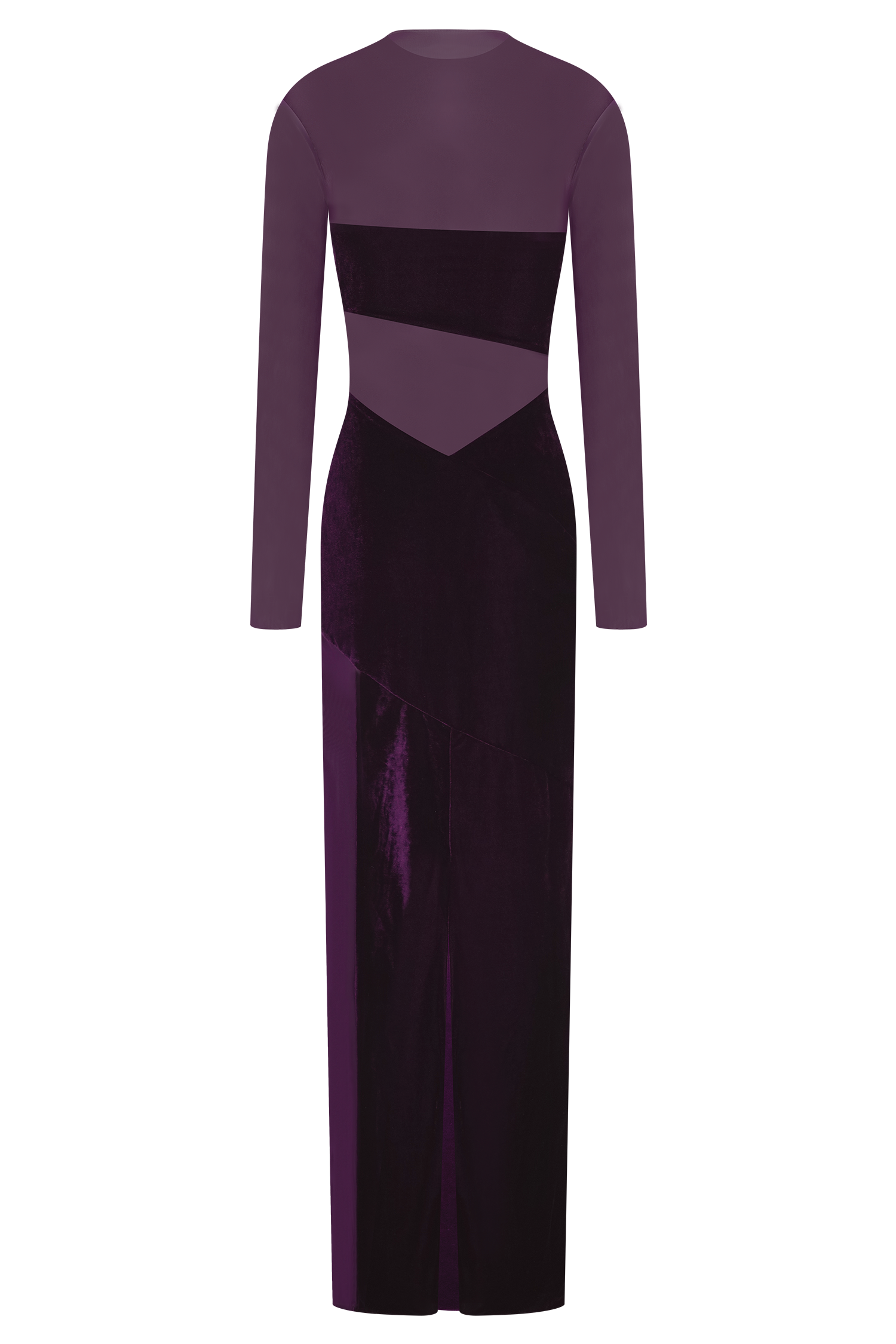 Davina Velvet And Mesh Maxi Dress - Purple #4
