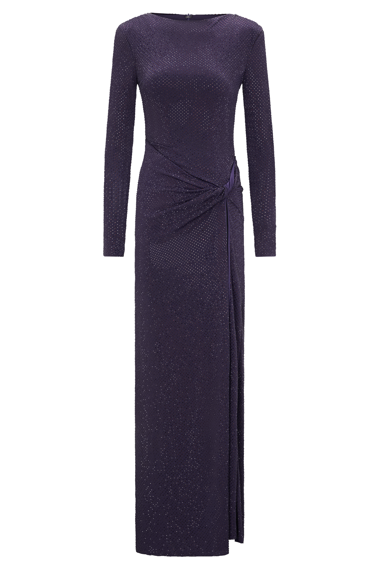 women's long sleeve purple dress Deanna Diamante Maxi - PLUS SIZE INFINITY DRESS How to Style Denim Full Interior Lining Color:White Oak Mist