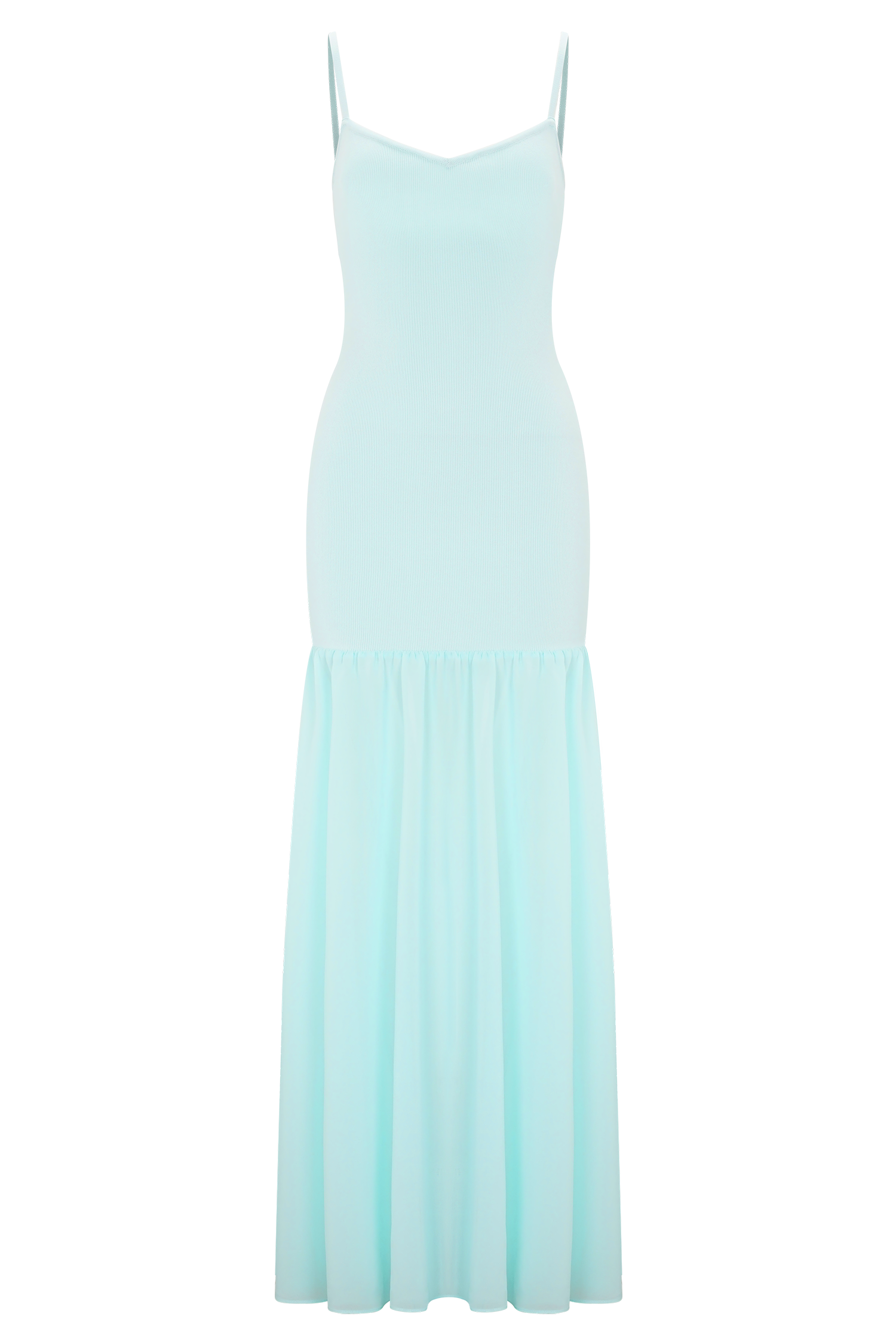Deanne Bandage And Chiffon Knit Maxi Dress - Blue #8