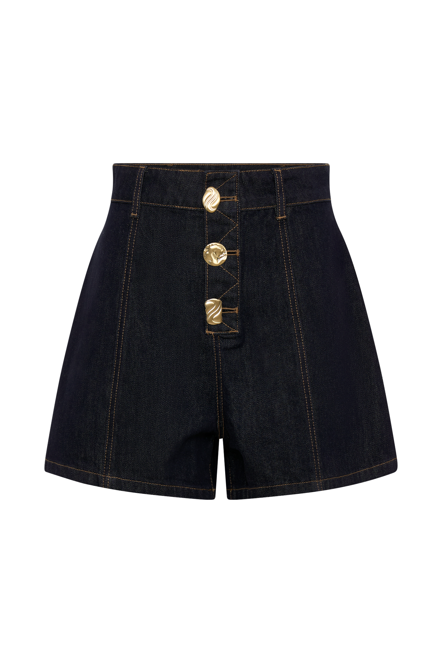 Demi High Waisted Denim Shorts - Washed Indigo Blue