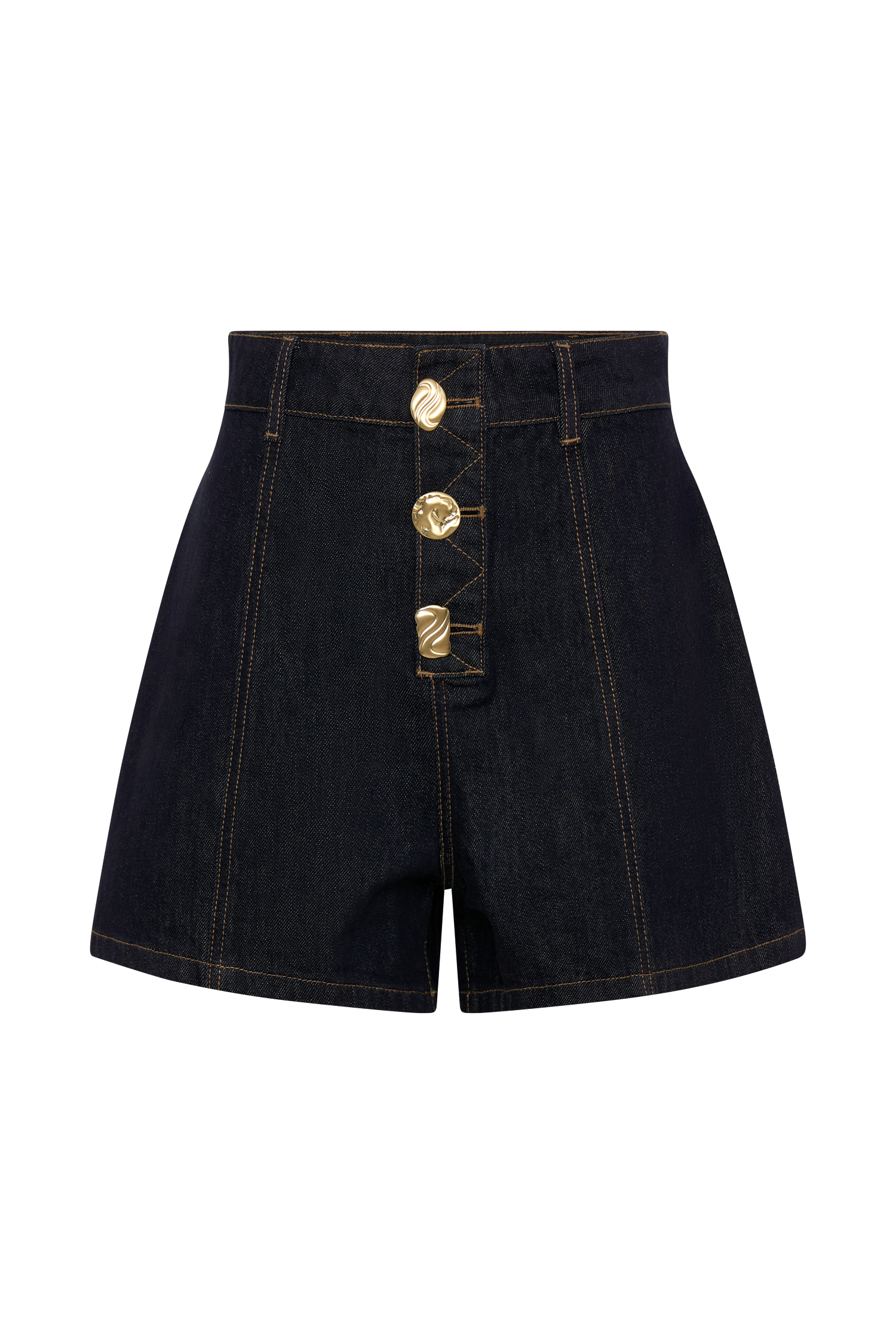 Demi High Waisted Denim Shorts - Washed Indigo Blue #9