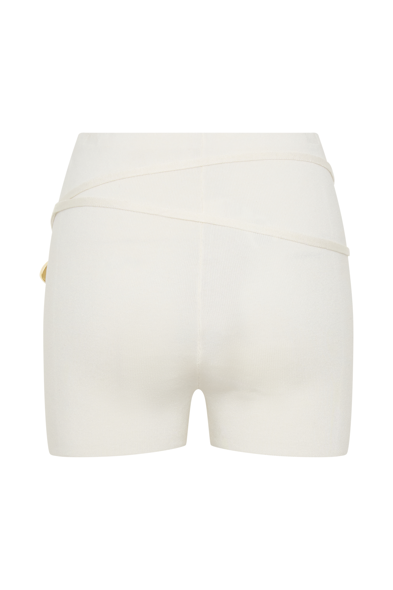ivory dress shorts Dimitri Mini Knit Shorts With Belt - Ivory