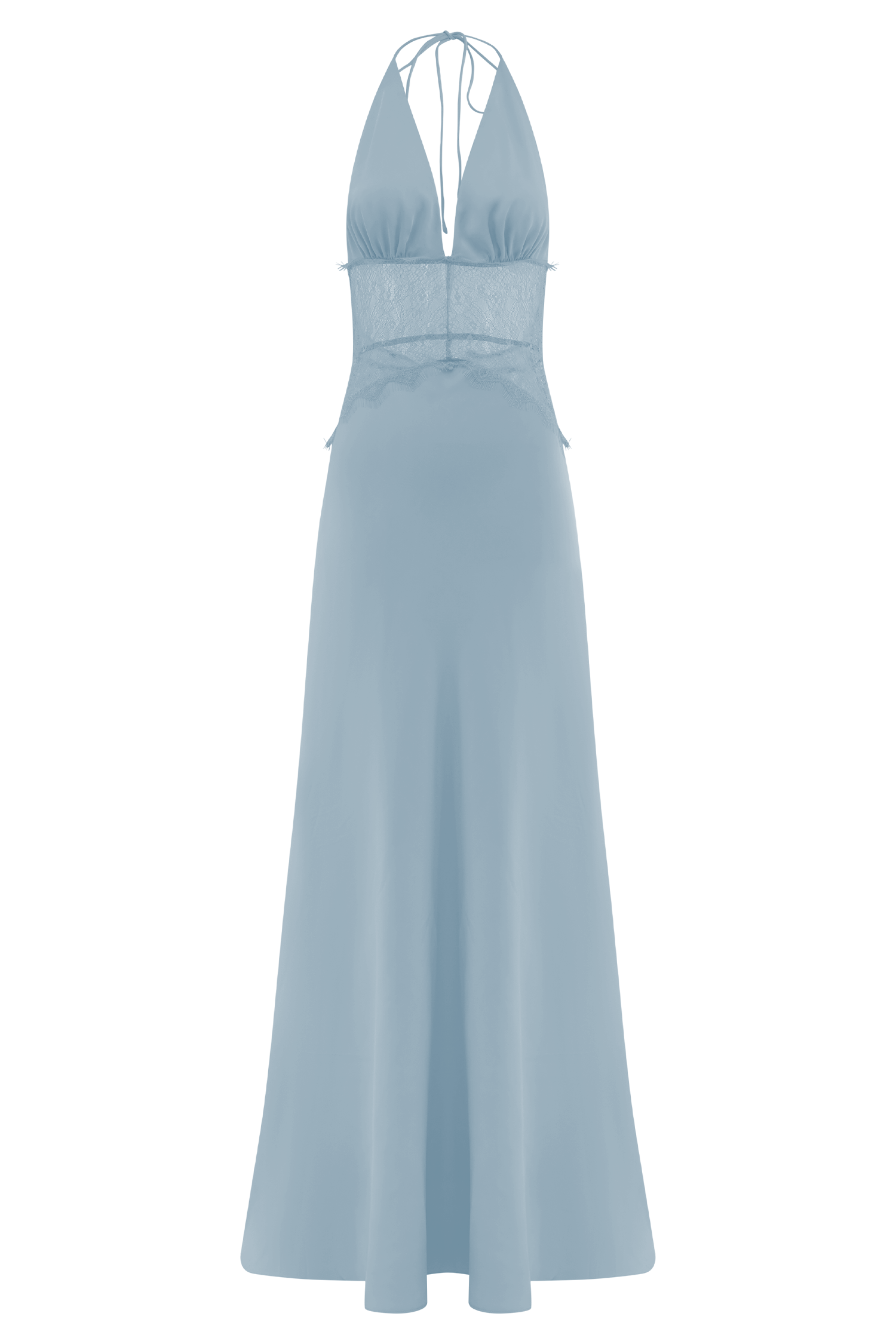 Dinah Lace And Satin Maxi Dress - Cornflower Blue | MESHKI US Dinah Lace And Satin Maxi Dress - Cornflower Blue | MESHKI US