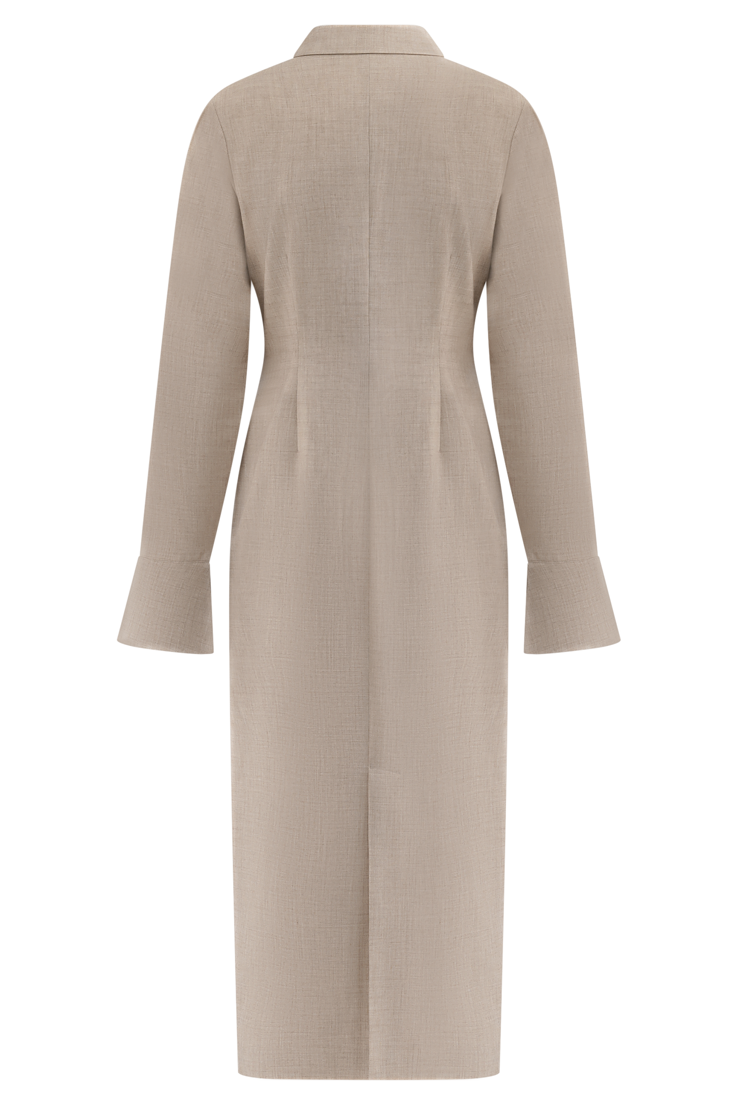 Dorian Fitted Shirt Midi Dress - Wheat Marle | MESHKI US Dorian Fitted Shirt Midi Dress - Wheat Marle | MESHKI US