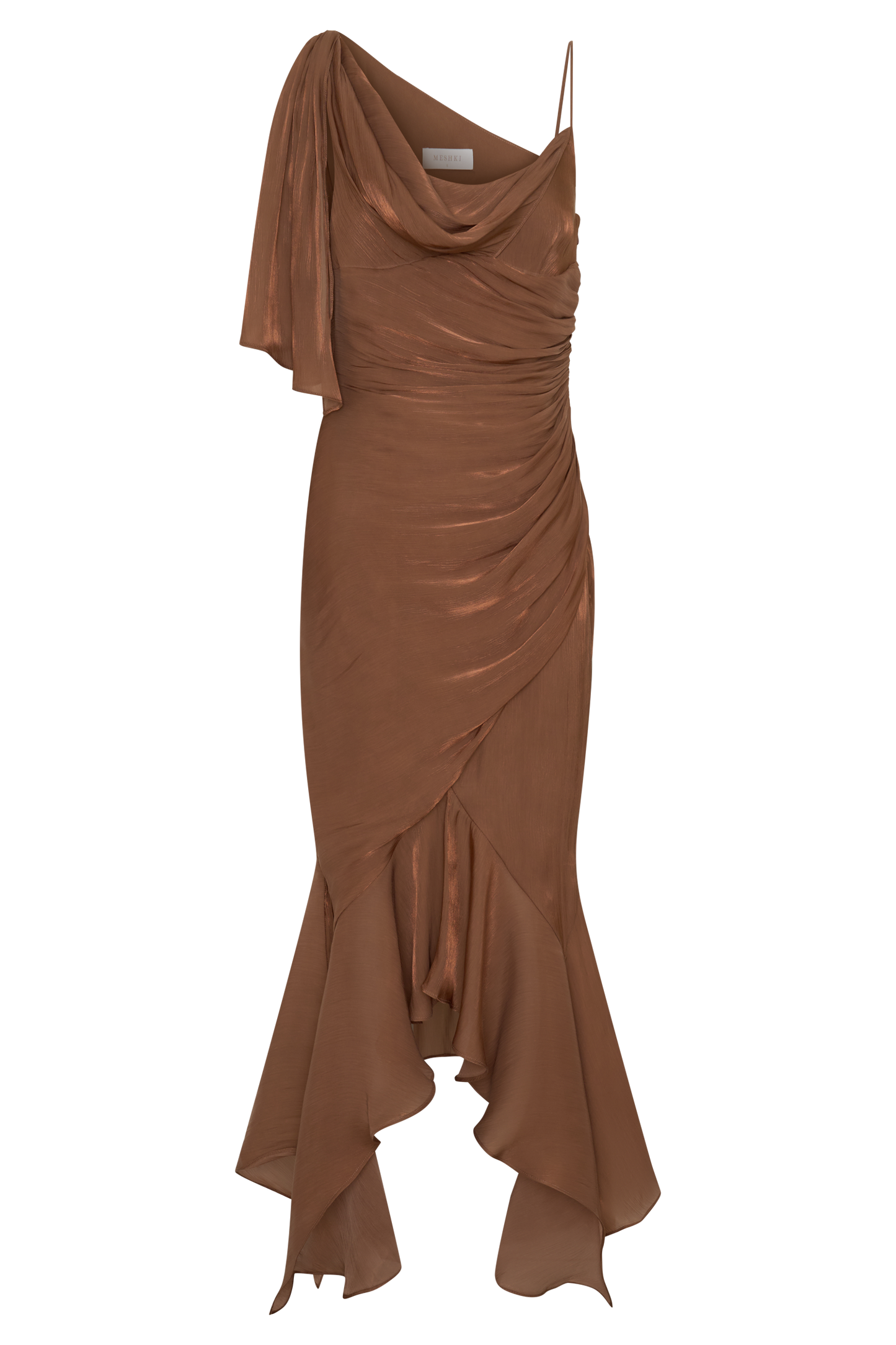 Edith Draped Maxi Dress - Cognac
