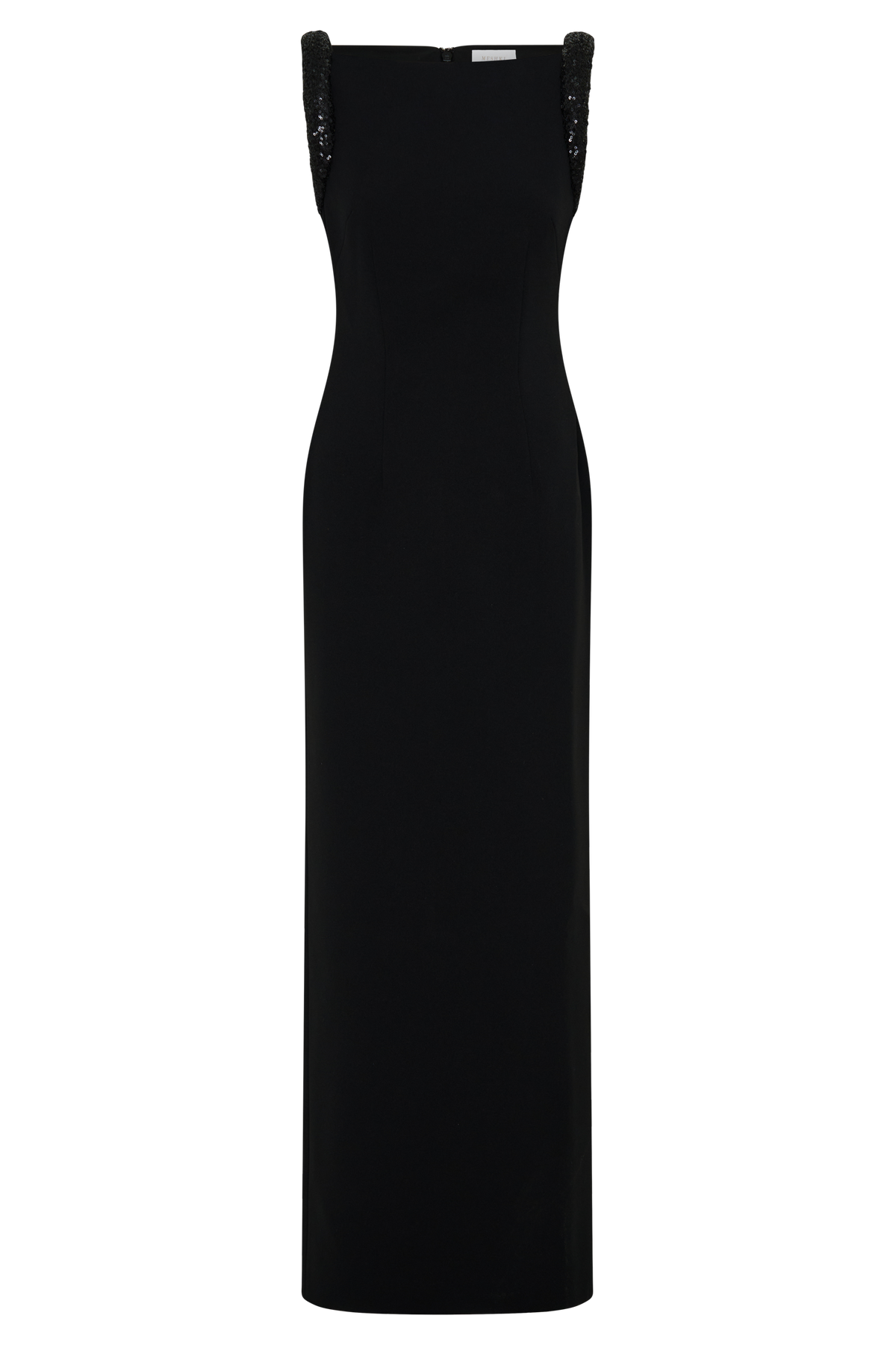 Elsie Crepe Maxi Dress With Beaded Straps - Black #8