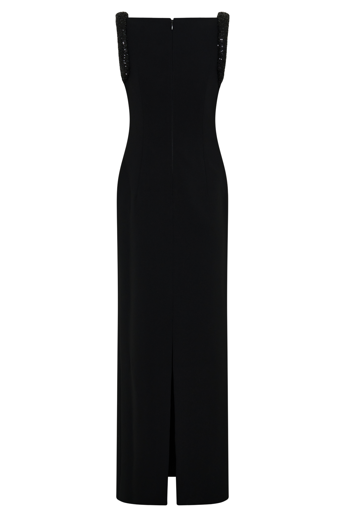 Elsie Crepe Maxi Dress With Beaded Straps - Black #7