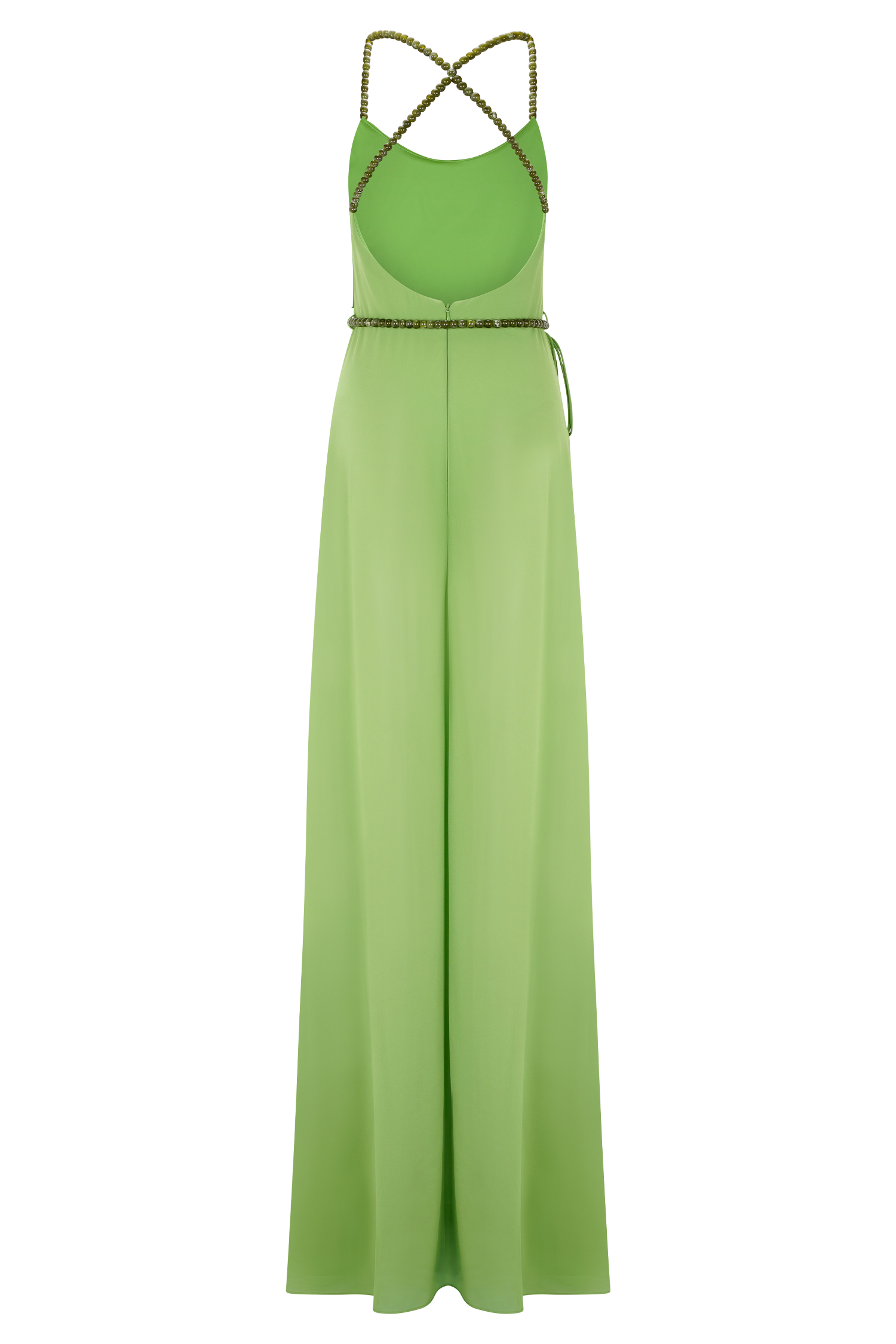 Elaine Chiffon Beaded Maxi Dress / Green | MESHKI
