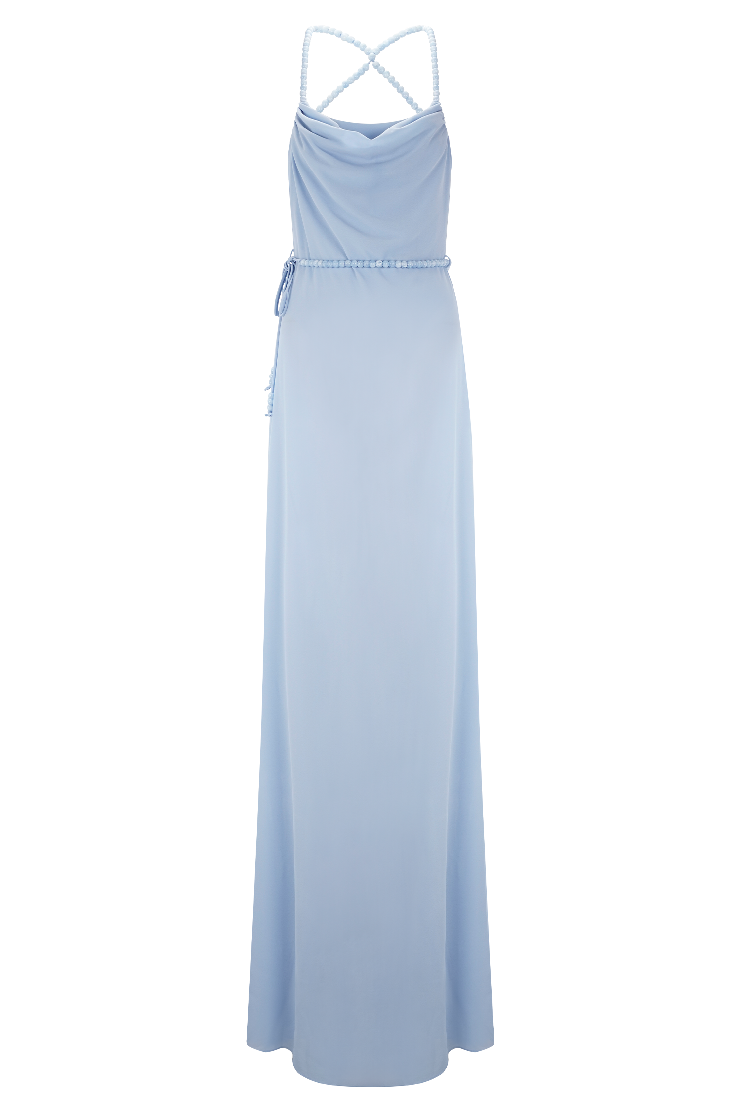 Elaine Chiffon Beaded Maxi Dress Sky Blue MESHKI US