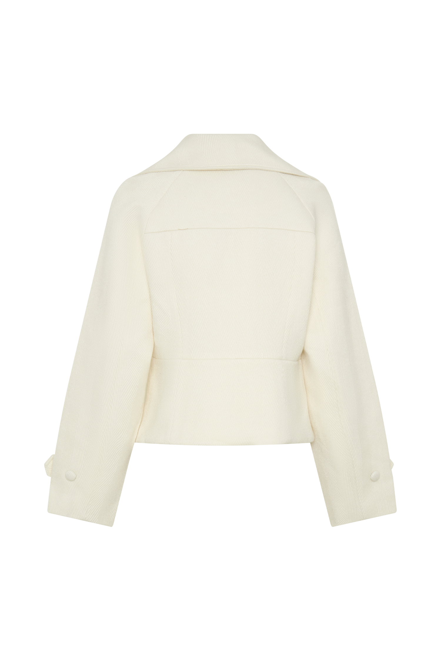 Elara Cropped Collared Jacket - Ivory | MESHKI US Elara Cropped Collared Jacket - Ivory | MESHKI US