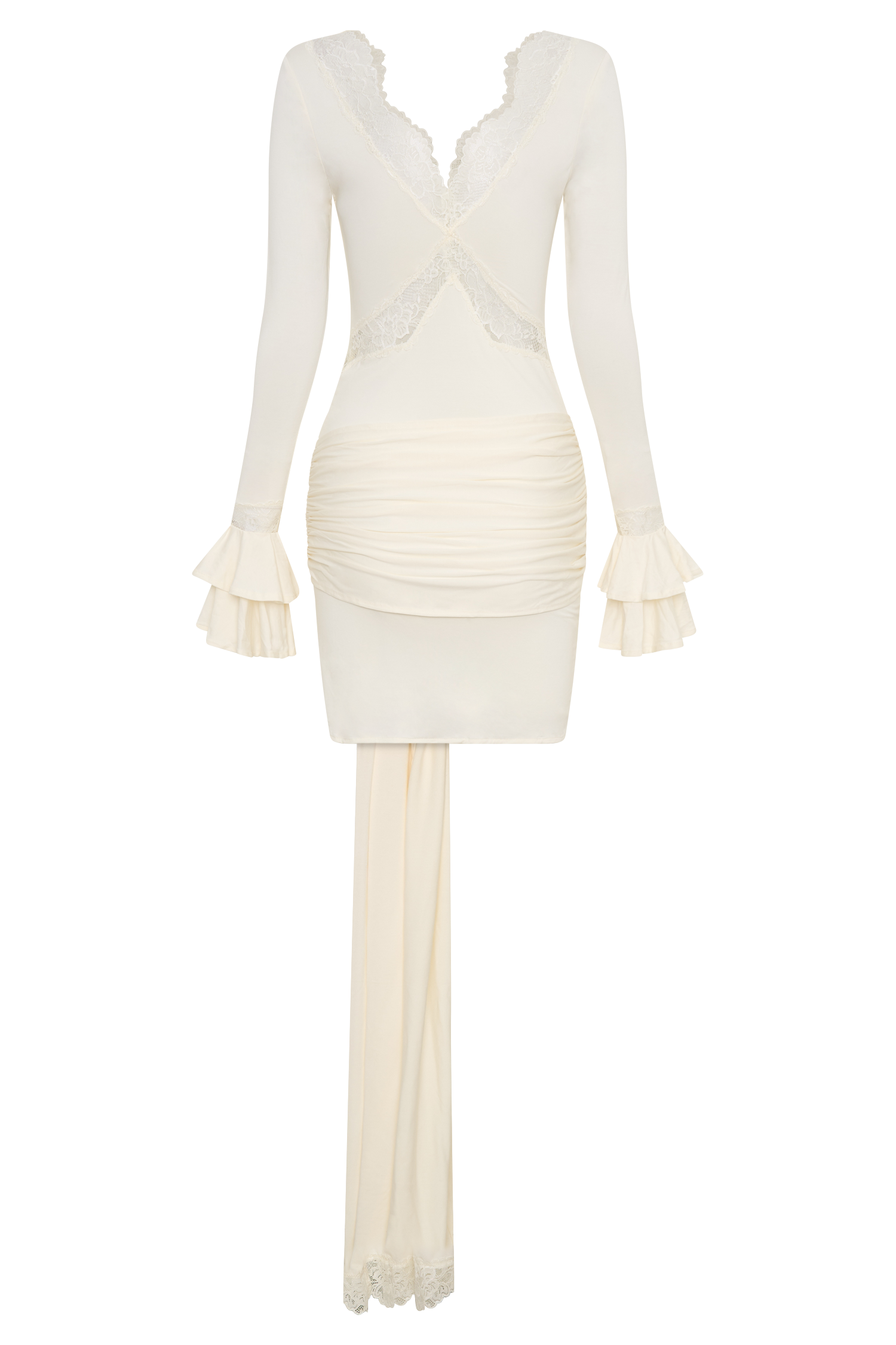 Electra Slinky Lace Mini Dress - Ivory | MESHKI US Electra Slinky Lace Mini Dress - Ivory | MESHKI US