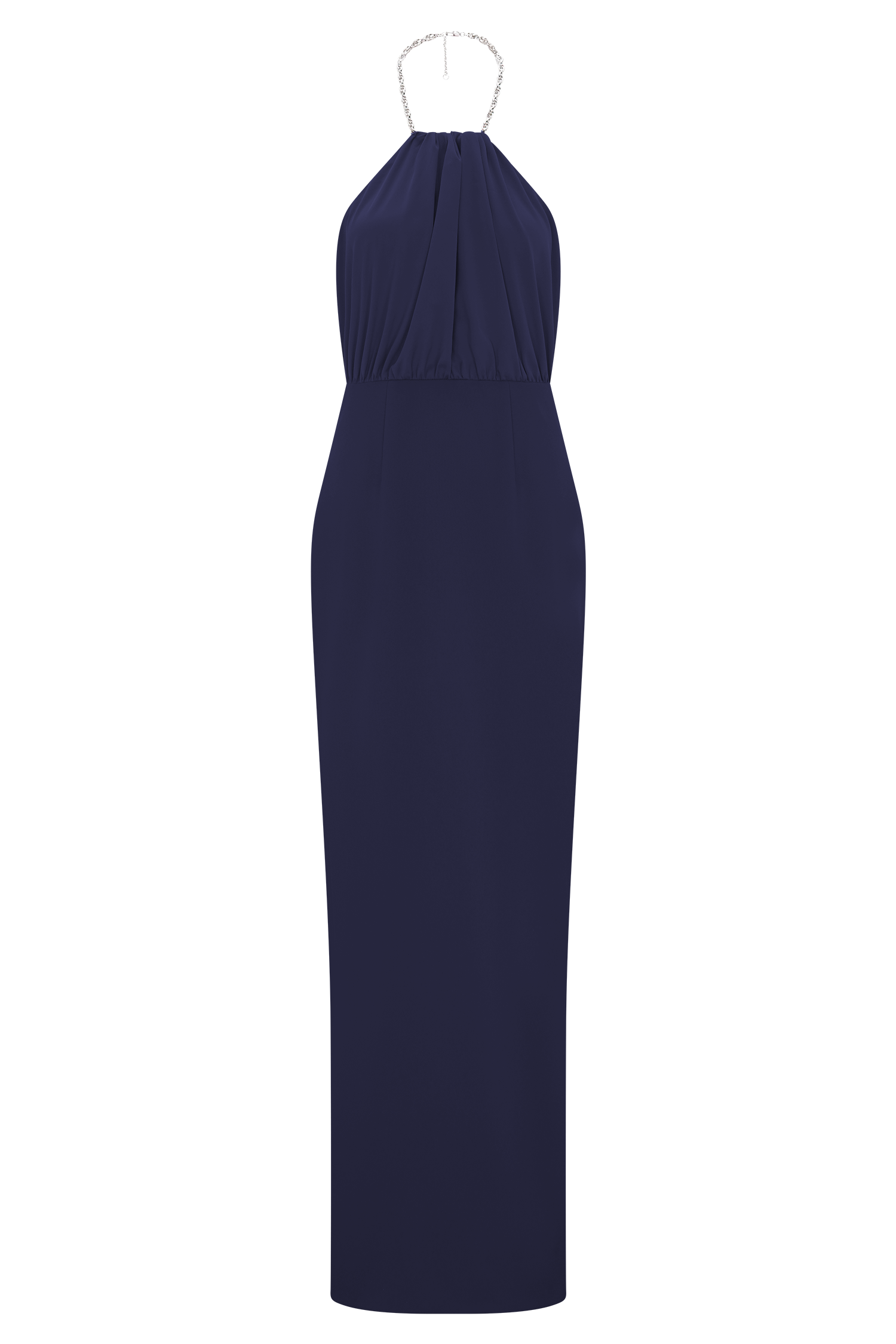 Elina Satin Necklace Maxi Dress - Navy Elina Satin Necklace Maxi Dress - Navy