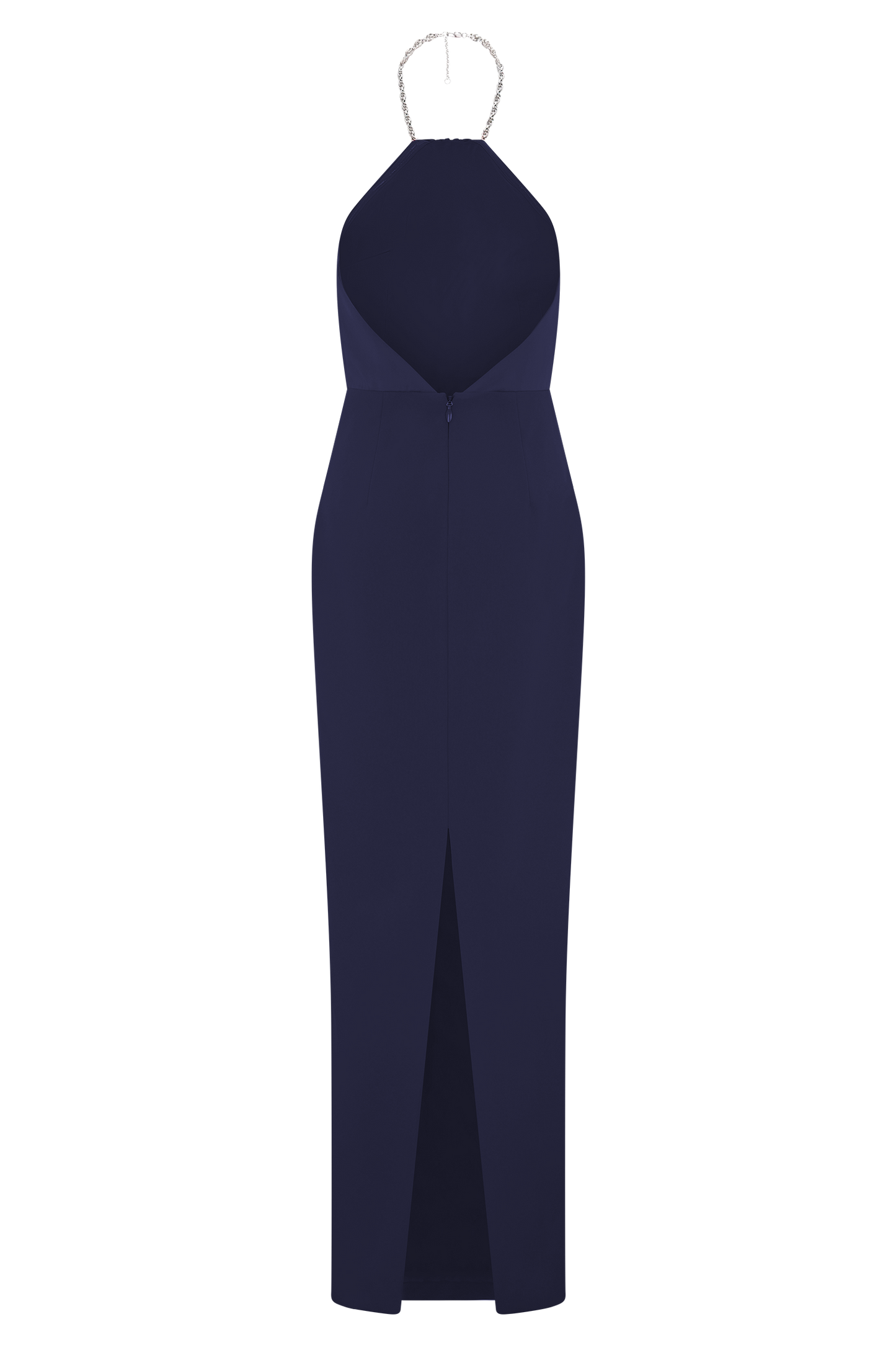 Elina Satin Necklace Maxi Dress - Navy
