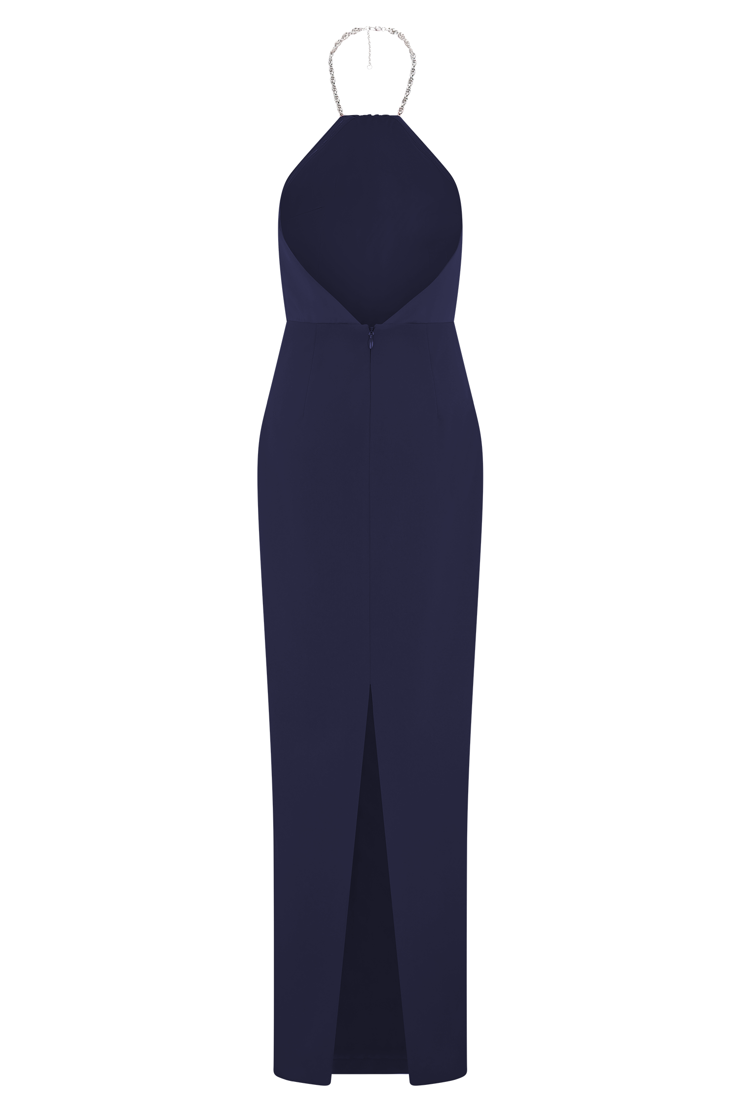 Elina Satin Necklace Maxi Dress - Navy #6