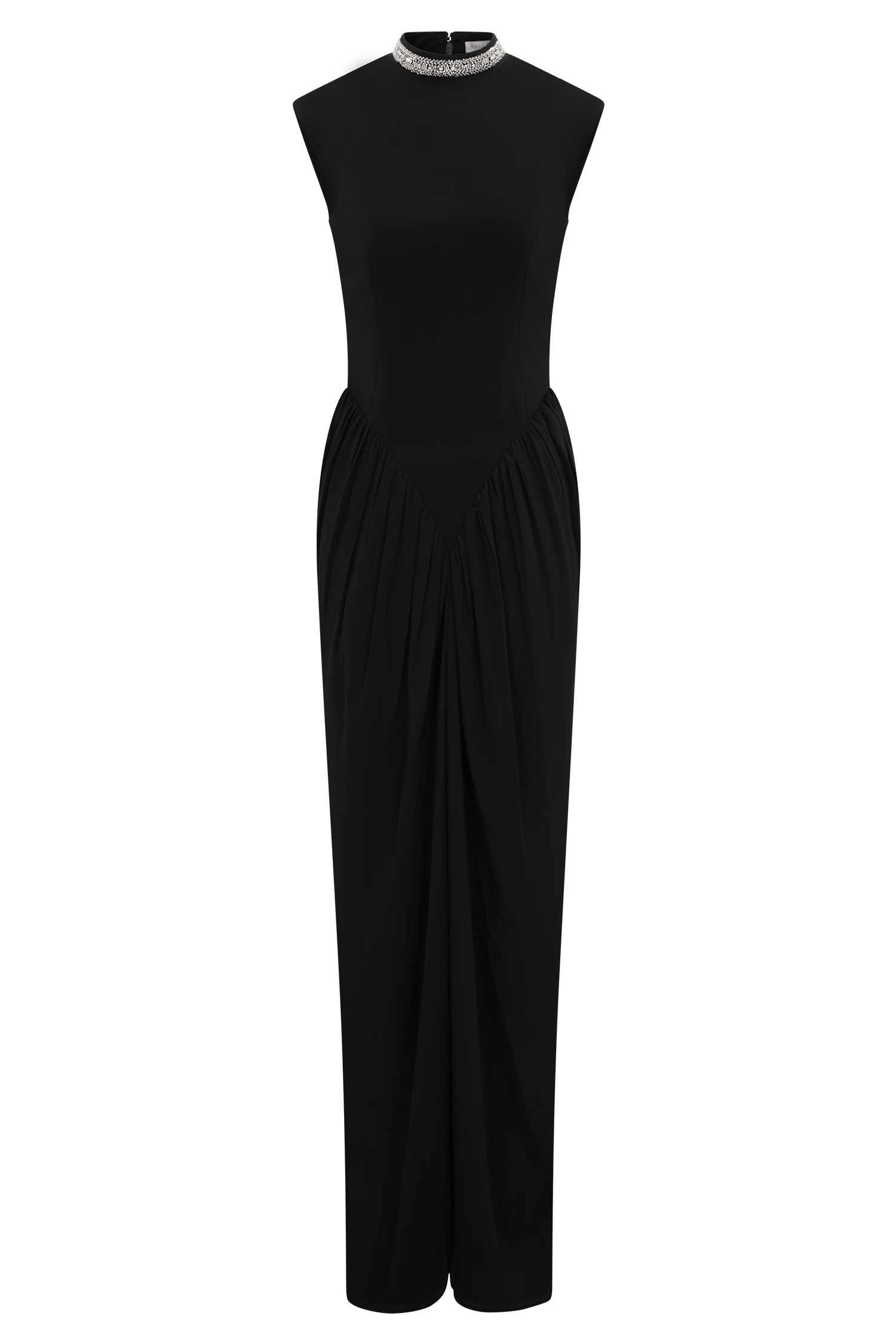 Elisa Diamante Neck Maxi Dress - Black #9