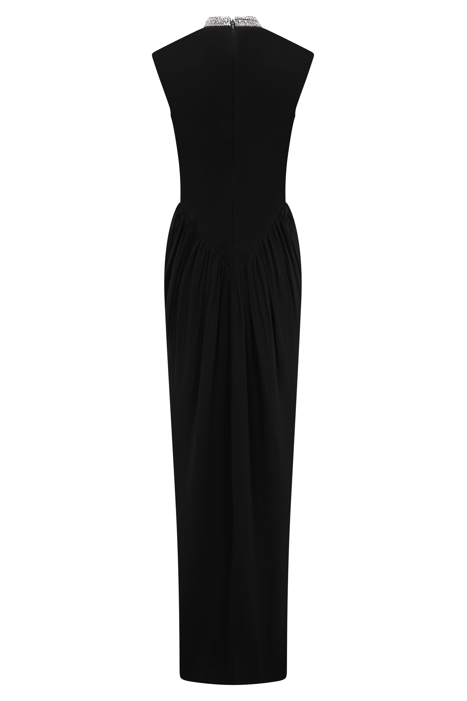 Elisa Diamante Neck Maxi Dress - Black #8