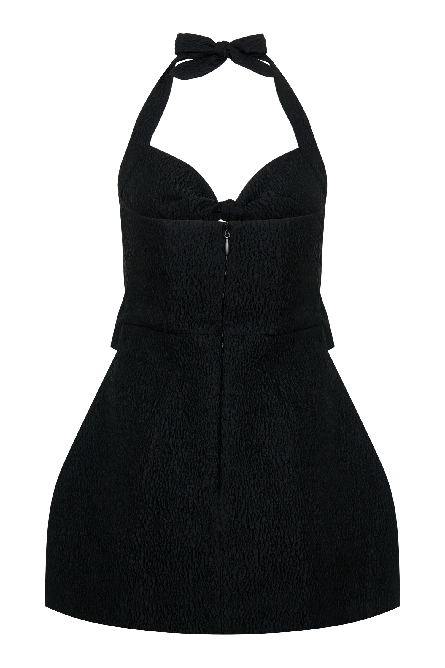 Ella Bow Detail Halter Mini Dress - Black | MESHKI US Ella Bow Detail Halter Mini Dress - Black | MESHKI US