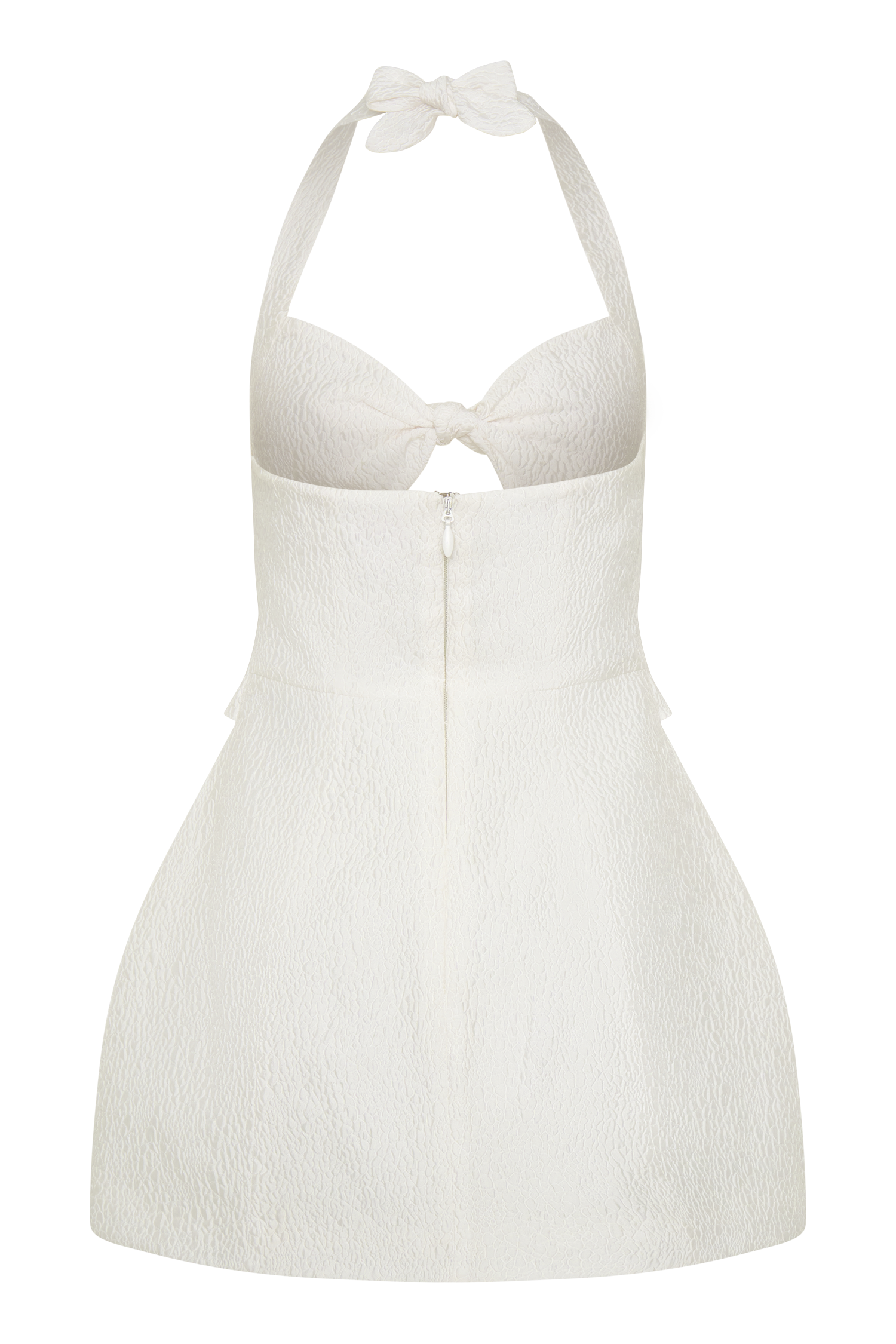 Ella Bow Detail Halter Mini Dress - White | MESHKI US Ella Bow Detail Halter Mini Dress - White | MESHKI US
