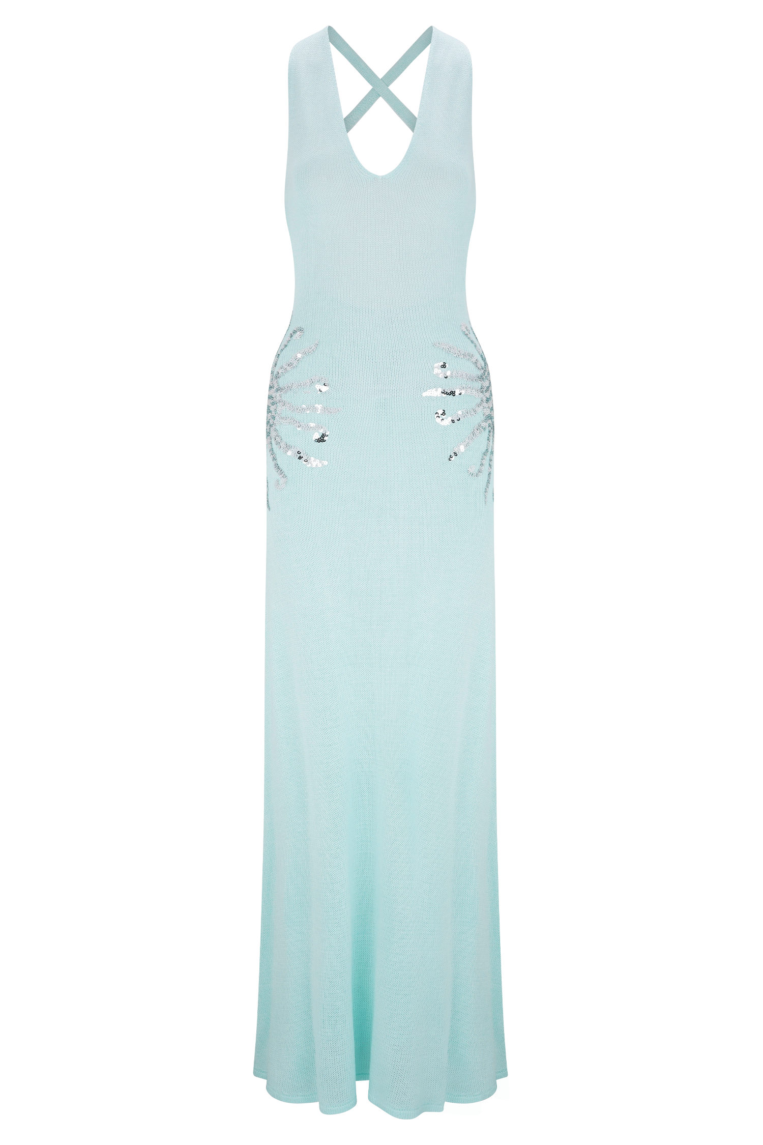 Ellington Knit Maxi Dress With Sequin / Lagoon | MESHKI