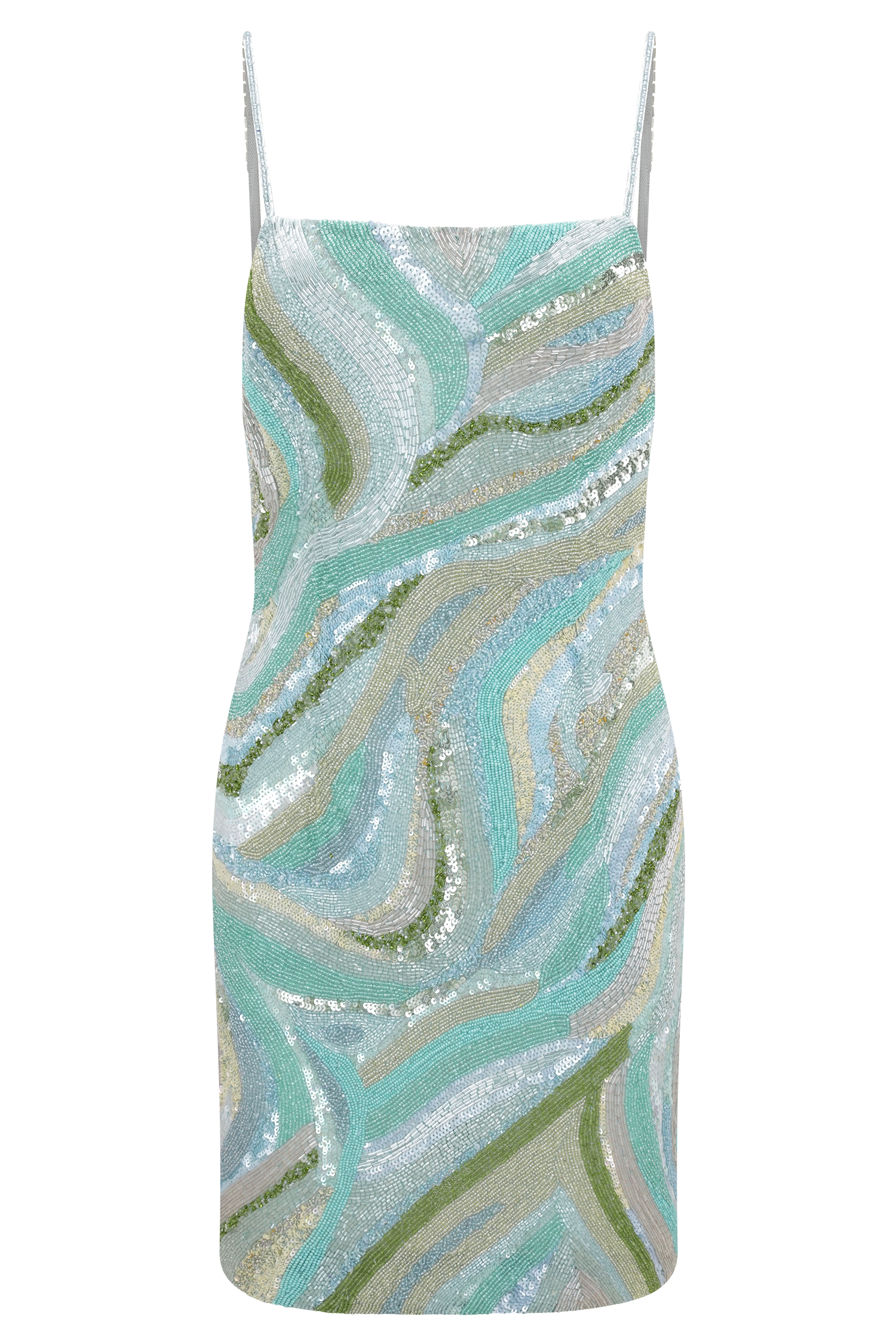 Eloise Hand Beaded Mini Dress - Blue Swirl Print | MESHKI US Eloise Hand Beaded Mini Dress - Blue Swirl Print | MESHKI US