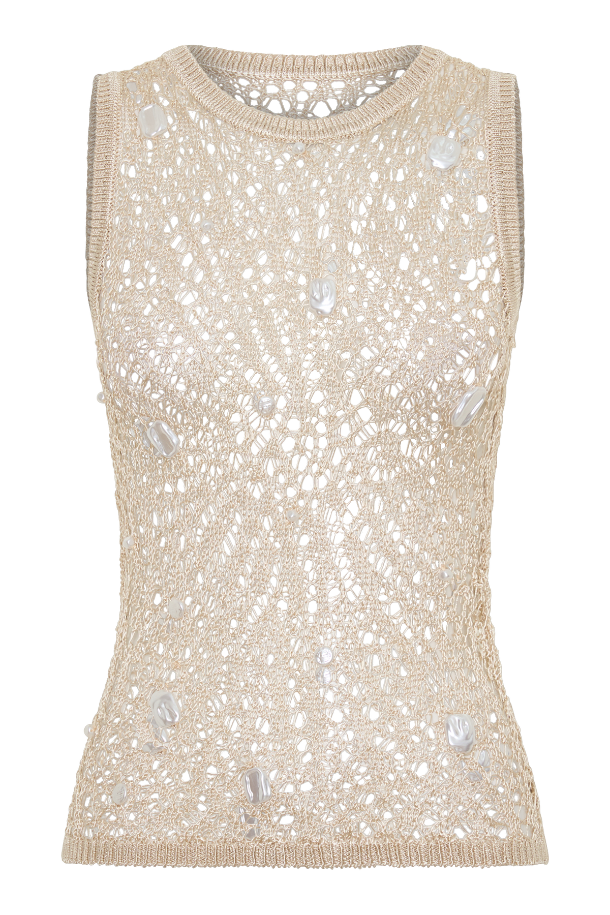 Eloise Pearl Beaded Top - Cream #11
